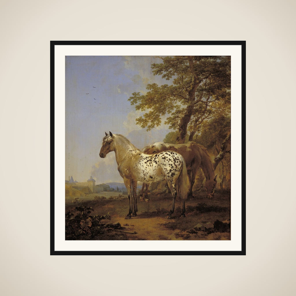 To heste i et landskab framed