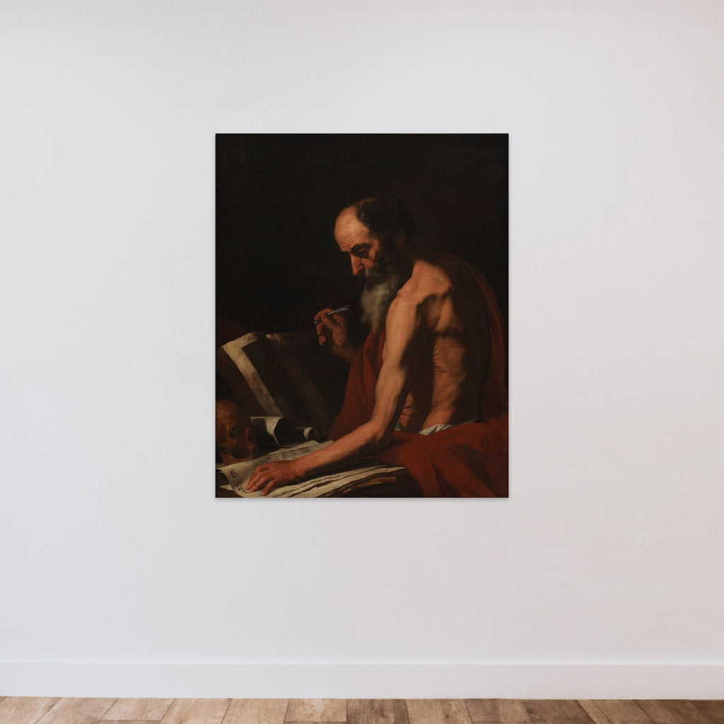 Den hellige Hieronymus unframed — shown to scale