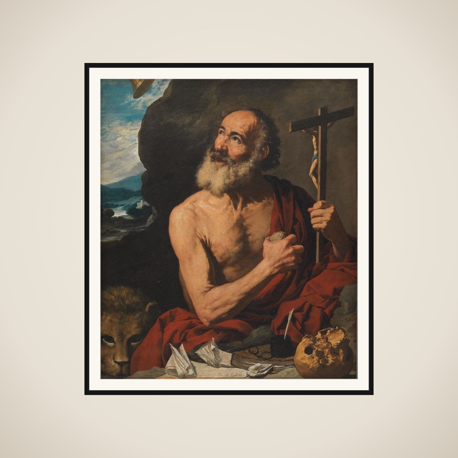 Den Hellige Hieronymus gør bod framed