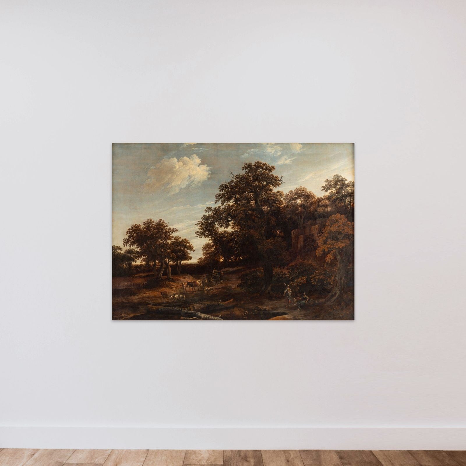 Udkanten af egeskoven unframed — shown to scale