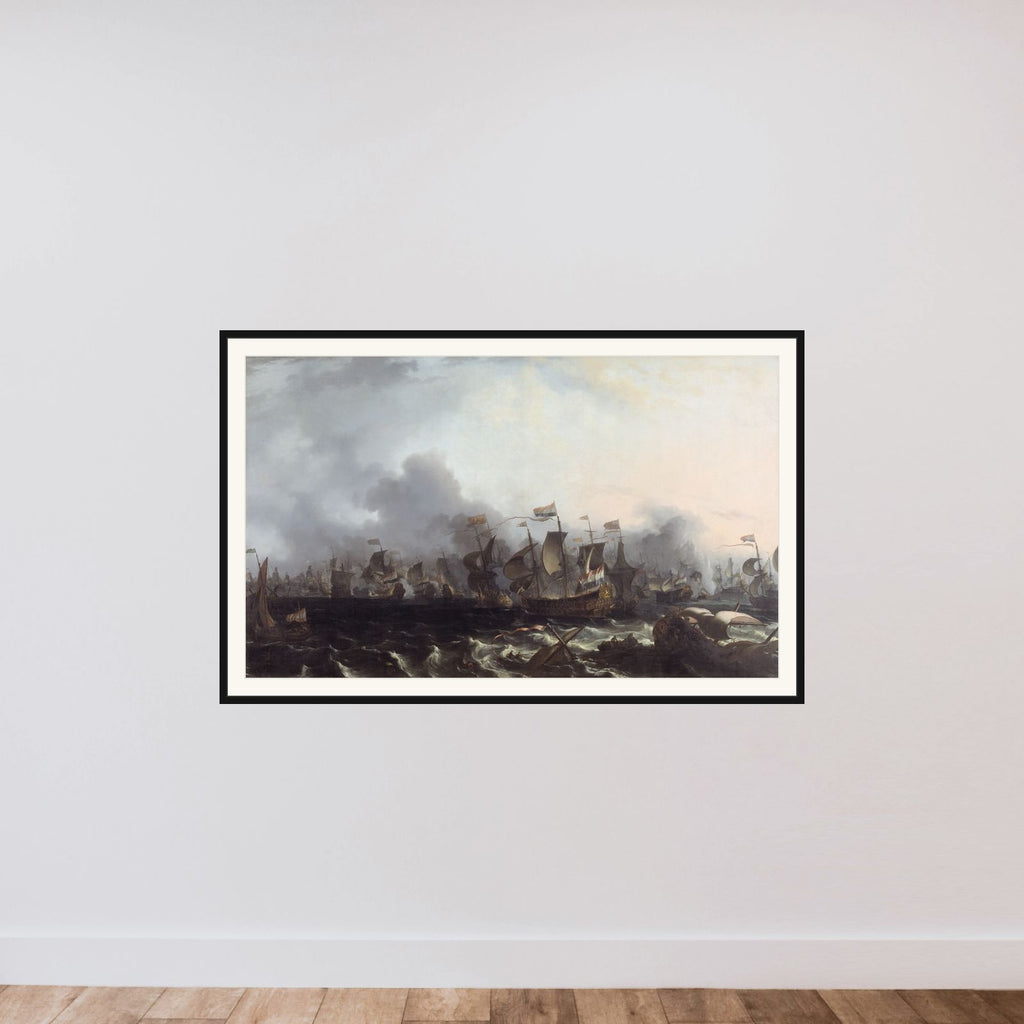 "Firedags søslaget" den 11.-14.juni 1666 framed — shown to scale