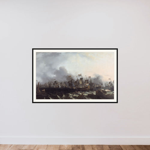 "Firedags søslaget" den 11.-14.juni 1666 framed — shown to scale