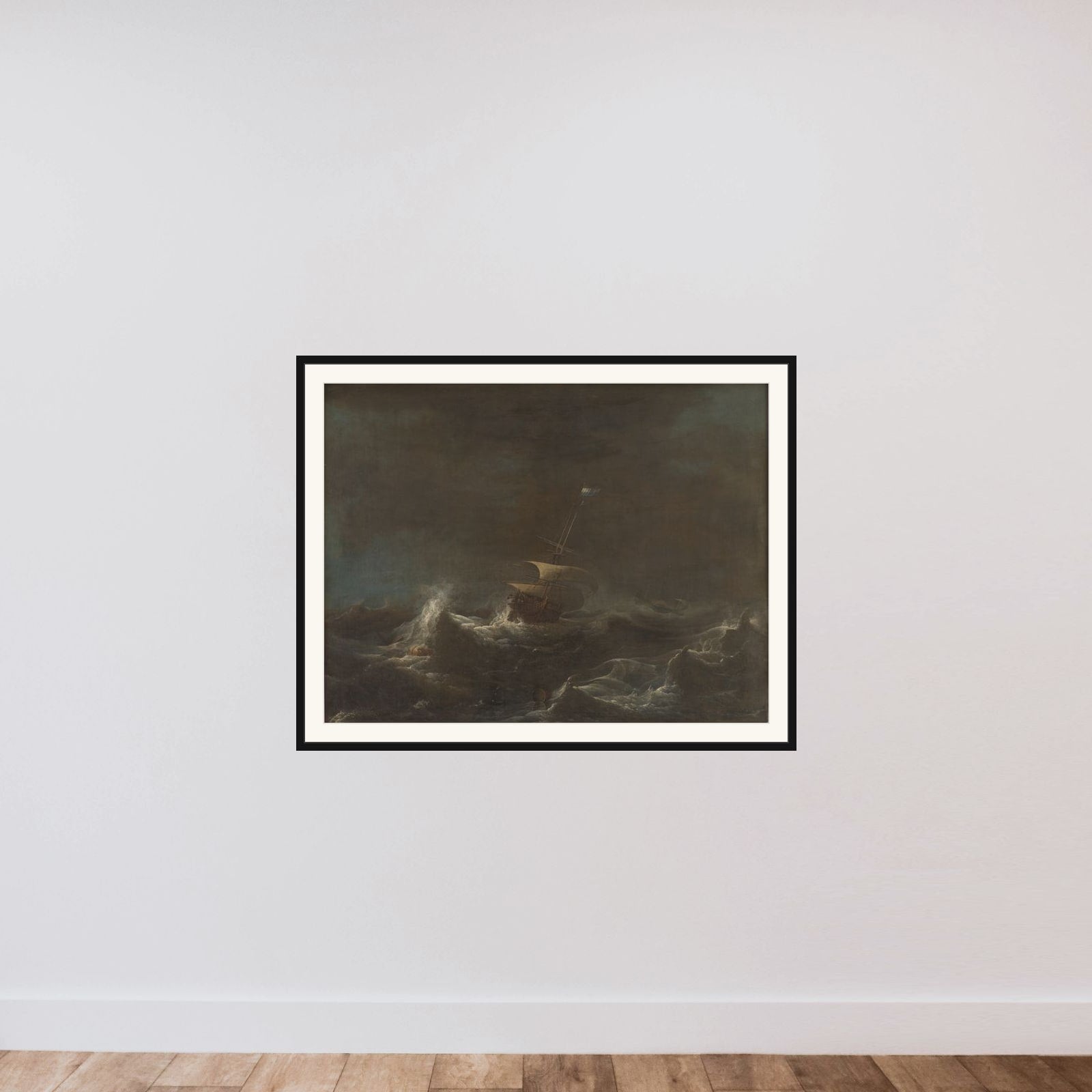 En storm framed — shown to scale