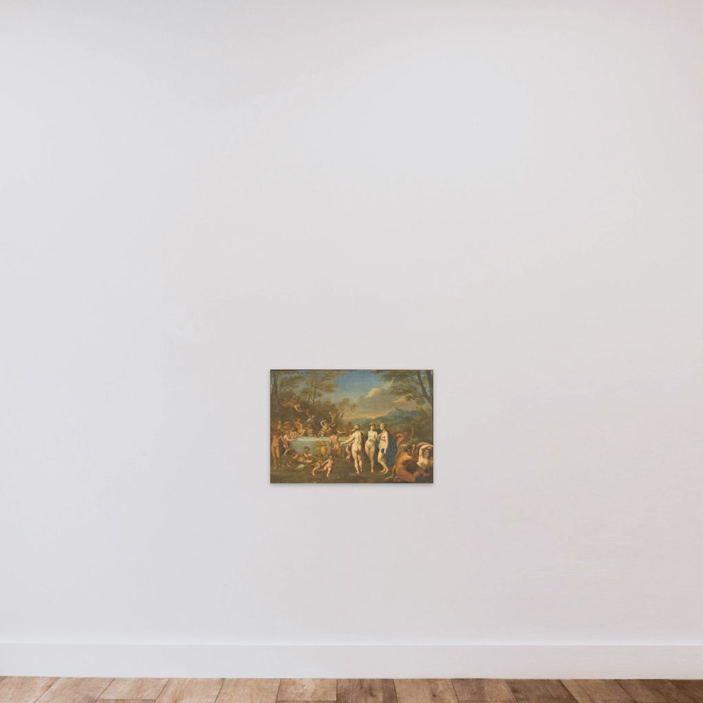 En gudeforsamling unframed — shown to scale