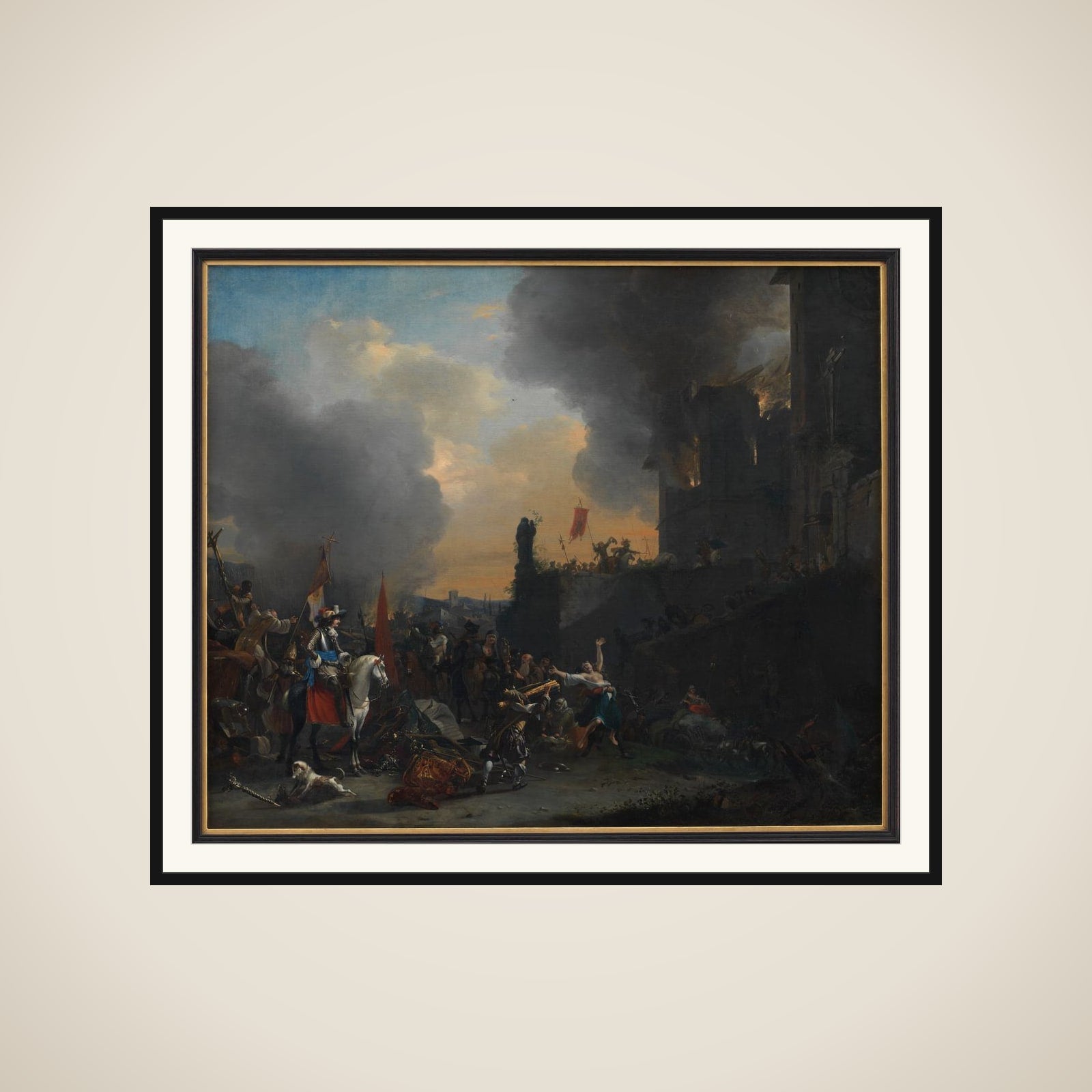 Soldater plyndrer og afbrænder et kloster framed