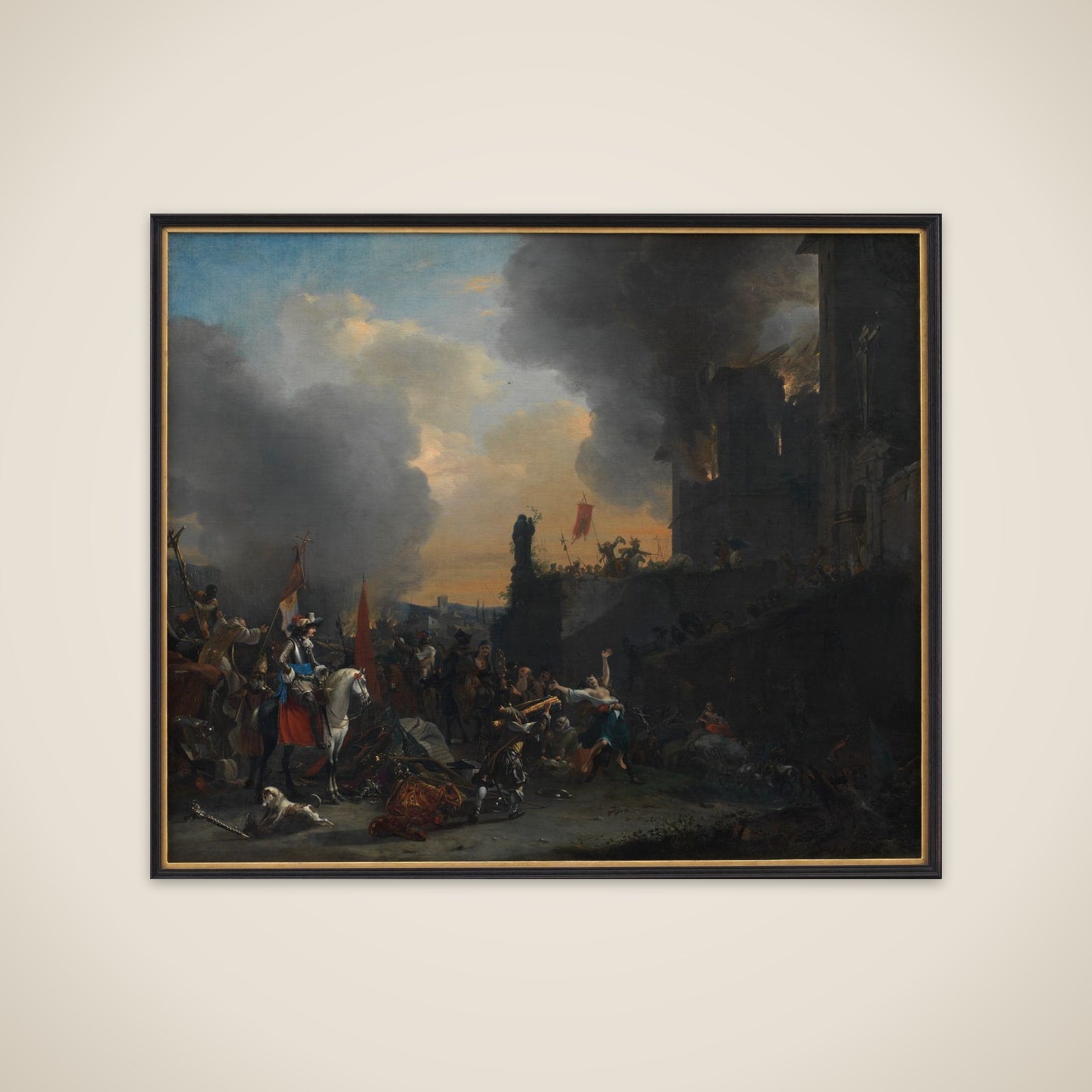Soldater plyndrer og afbrænder et kloster unframed print