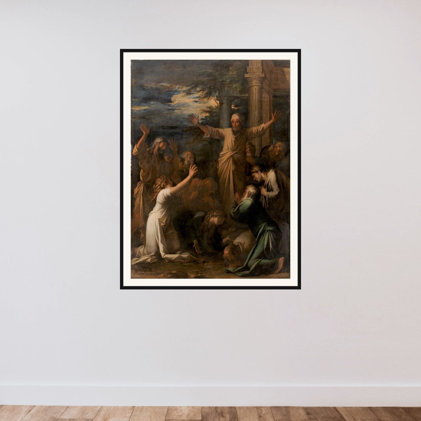 Jonas prædiker for Ninives indbyggere framed — shown to scale