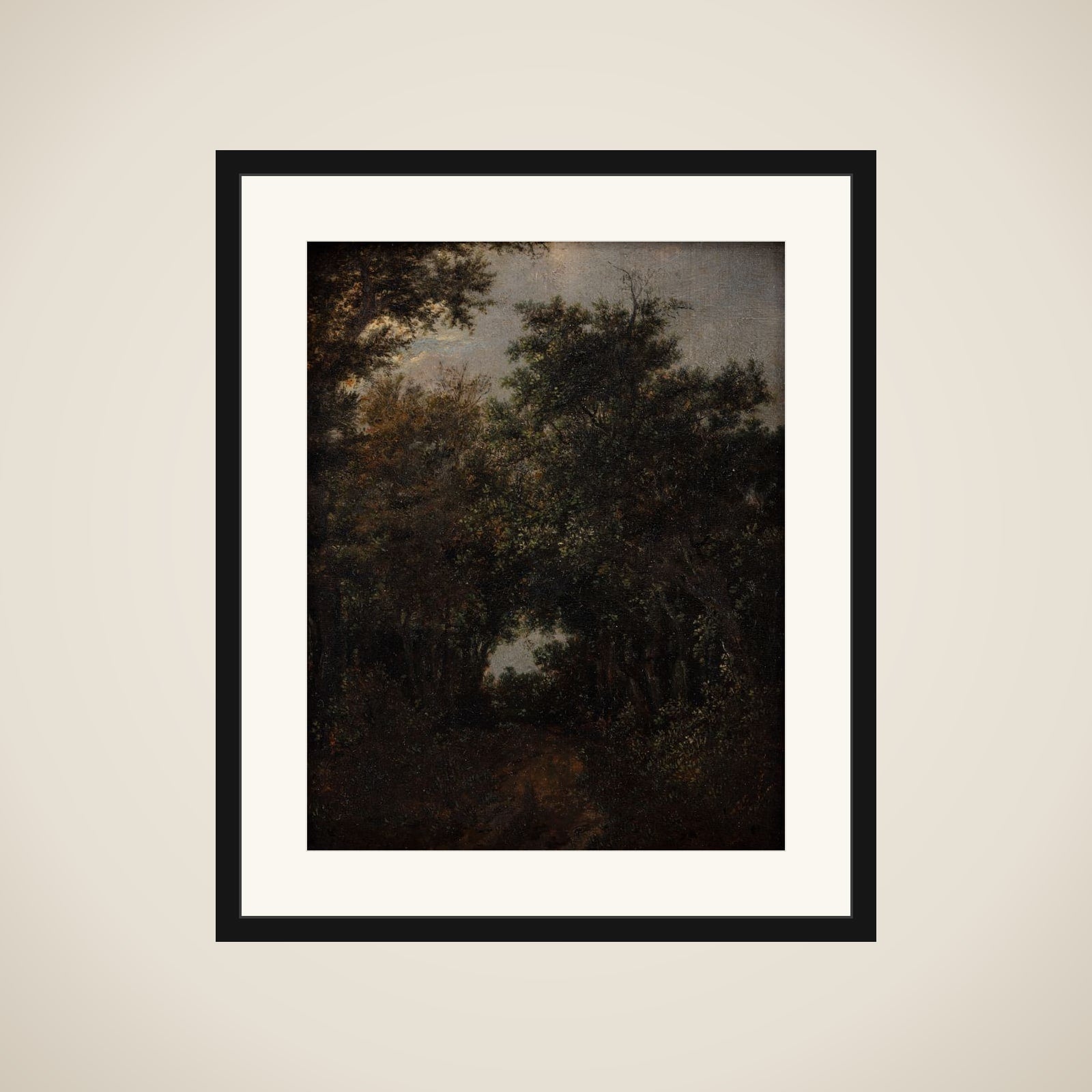 Vej i en egeskov framed