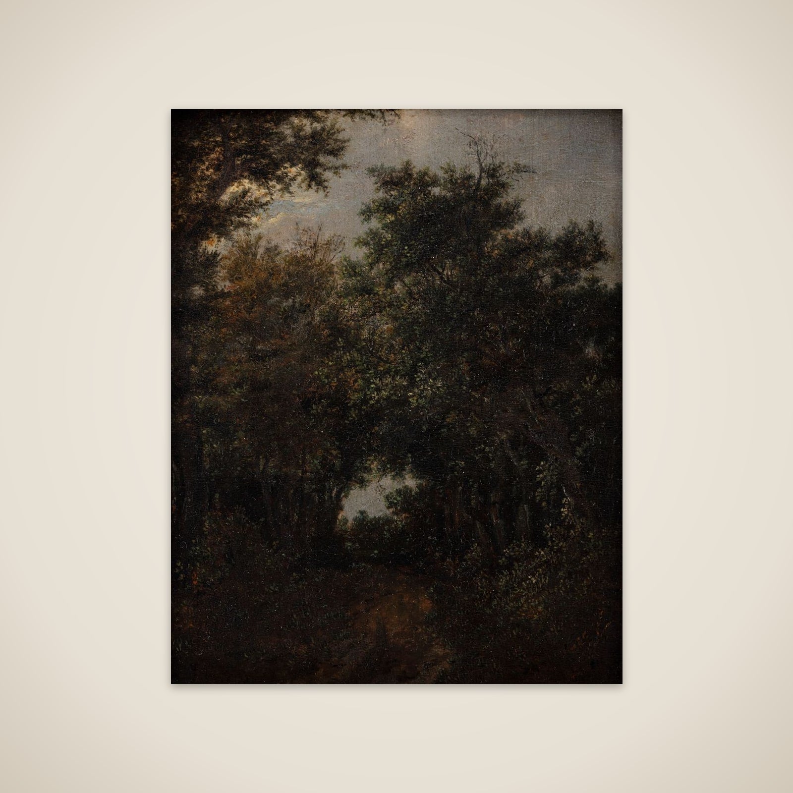 Vej i en egeskov unframed print