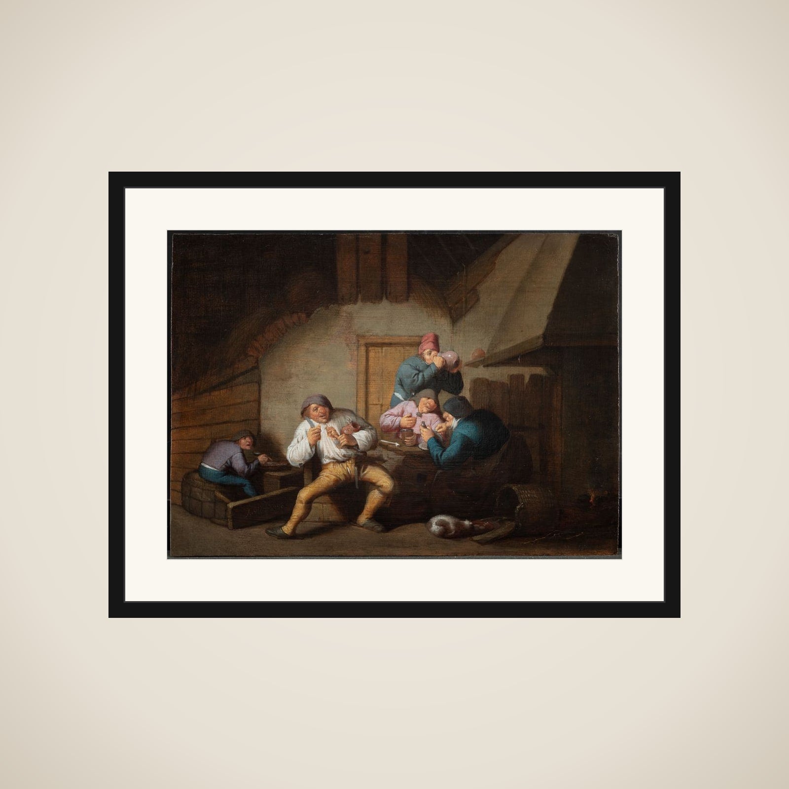 Bønder ved et bord. De fem sanser: Smagssansen framed