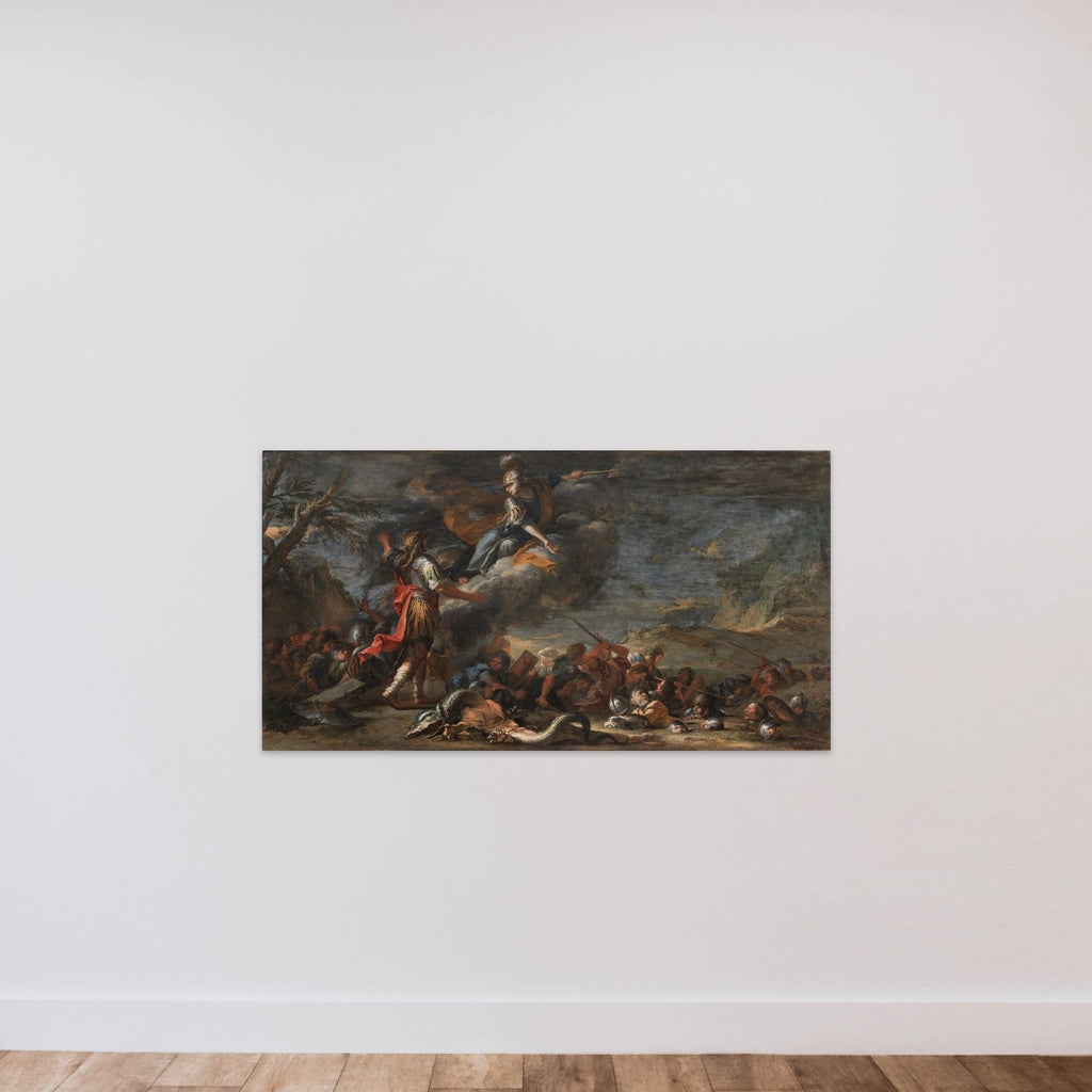Byen Thebens grundlæggelse unframed — shown to scale