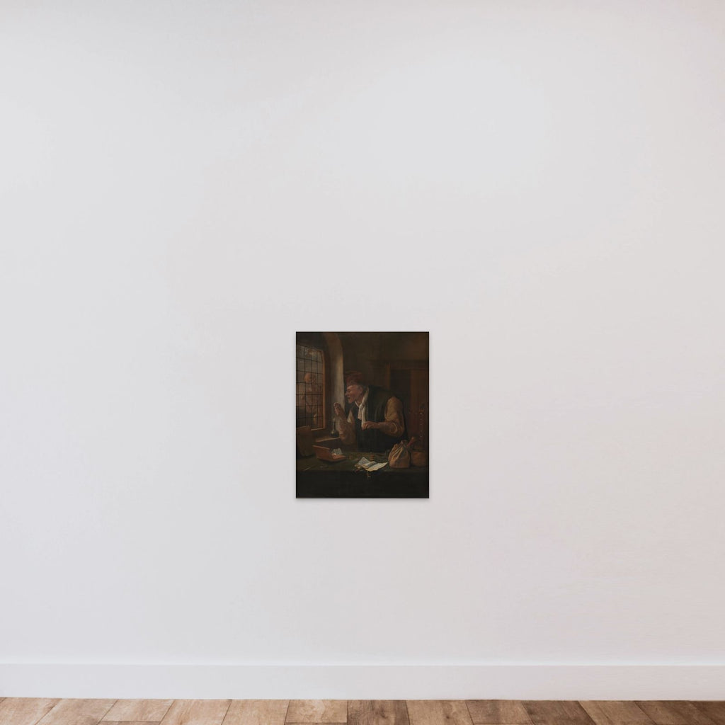 Den gerrige unframed — shown to scale