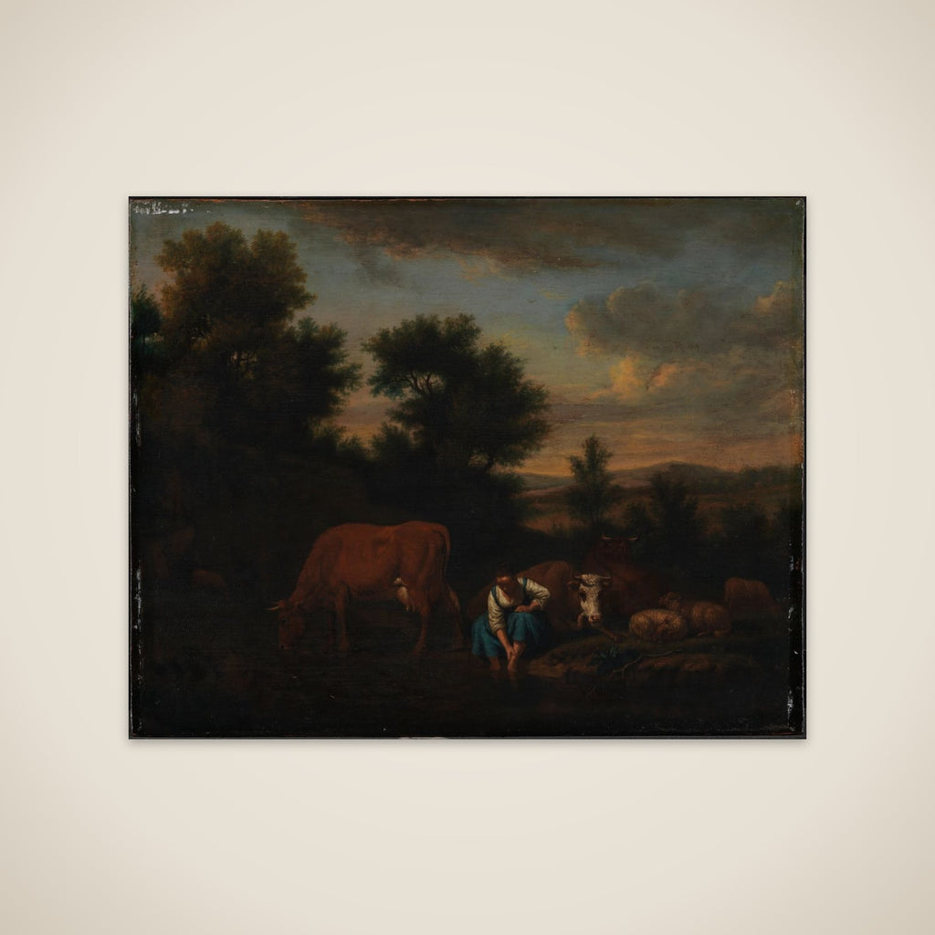Hyrdinde med kvæg unframed print