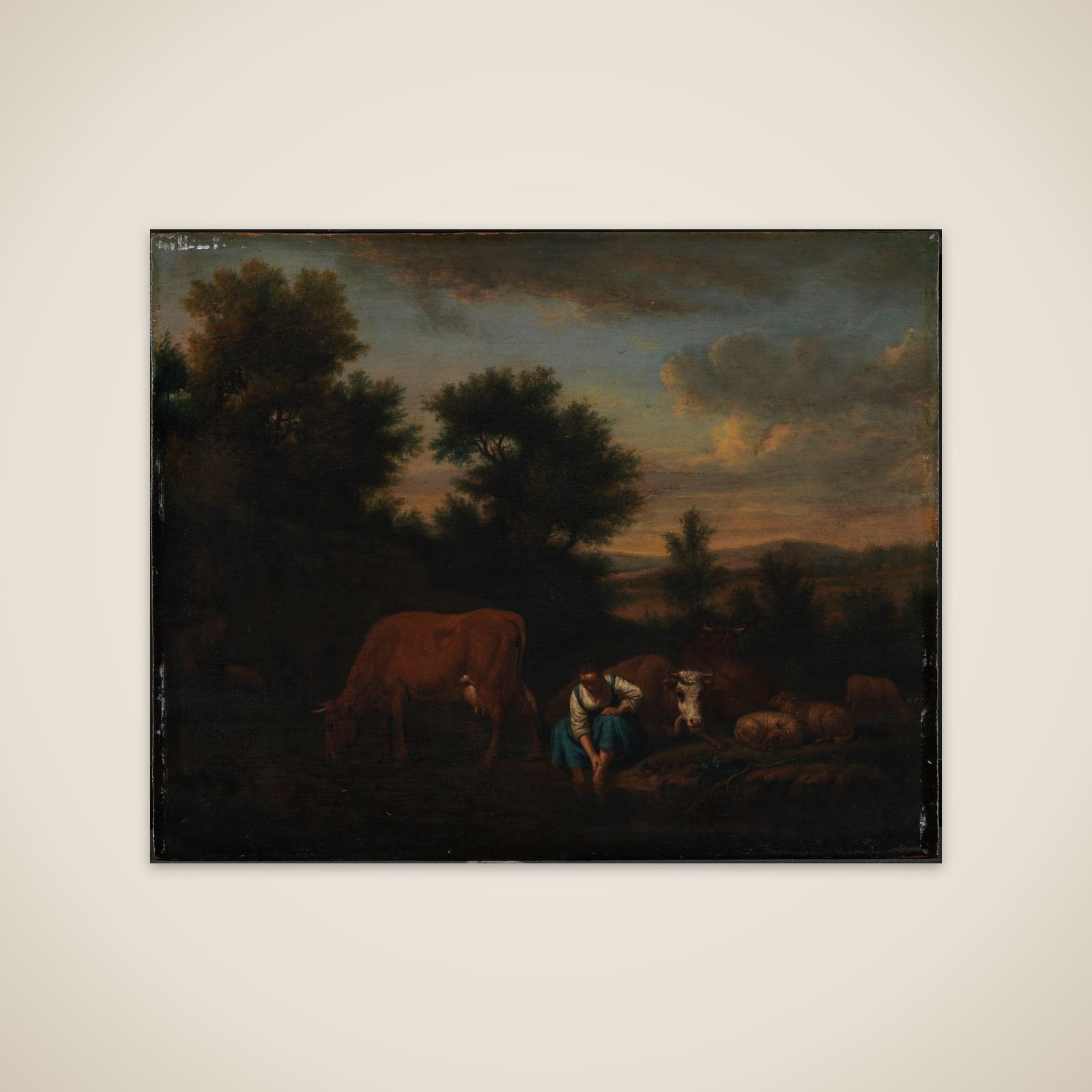 Hyrdinde med kvæg unframed print