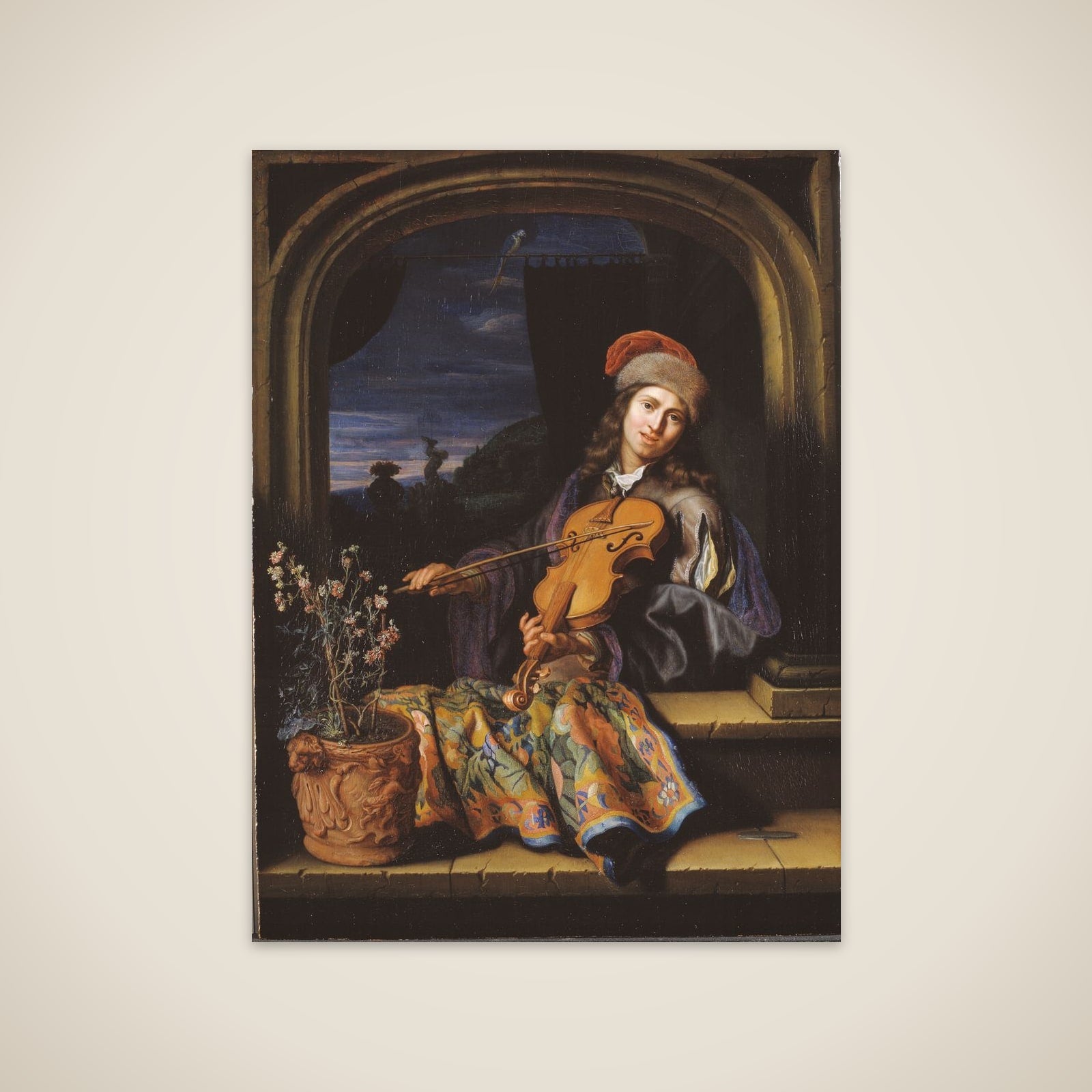 En violinspiller unframed print