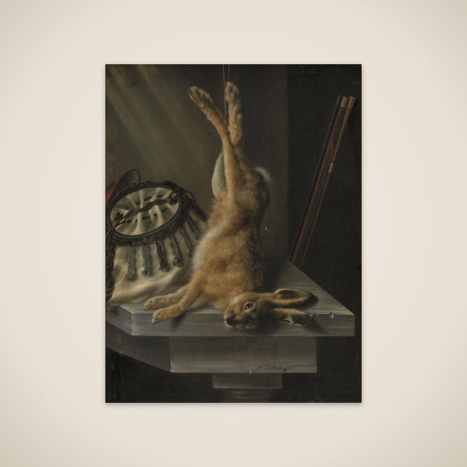 En død hare unframed print