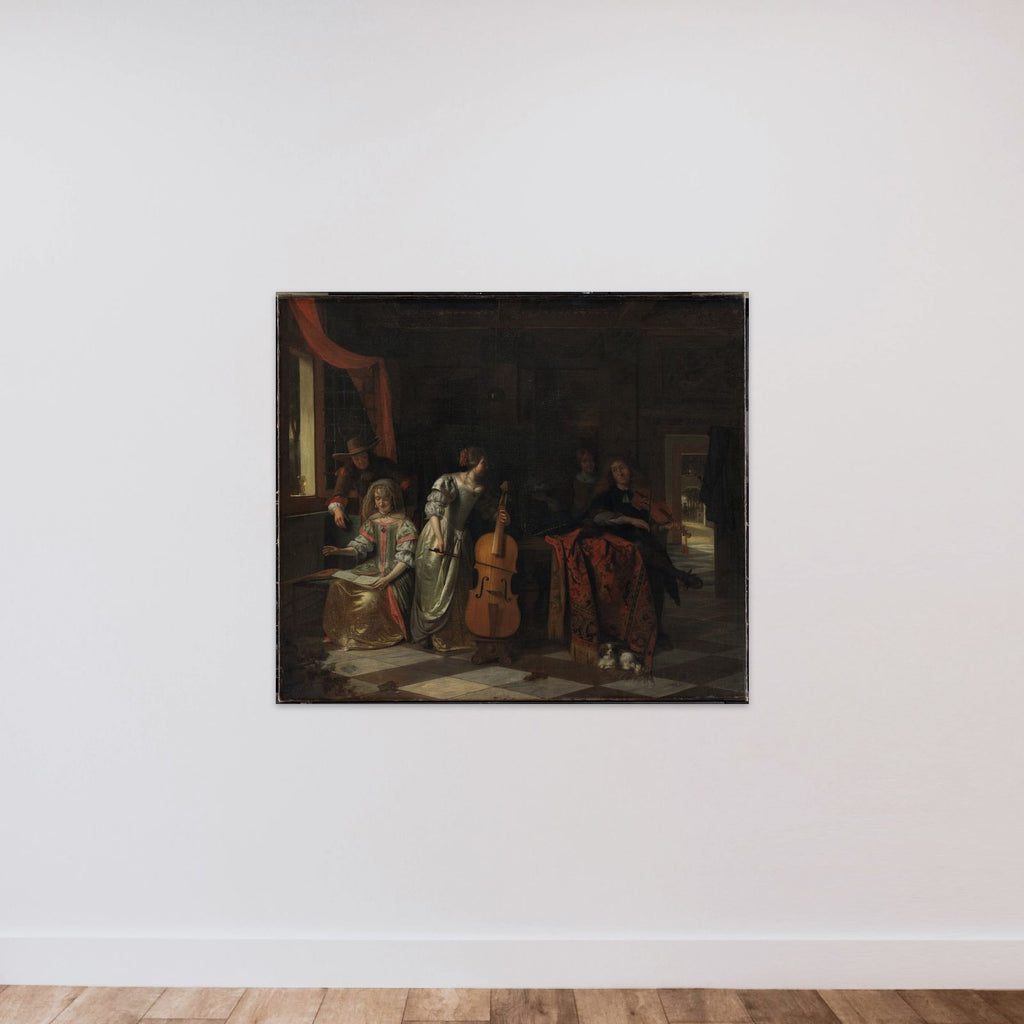 Musicerende selskab unframed — shown to scale