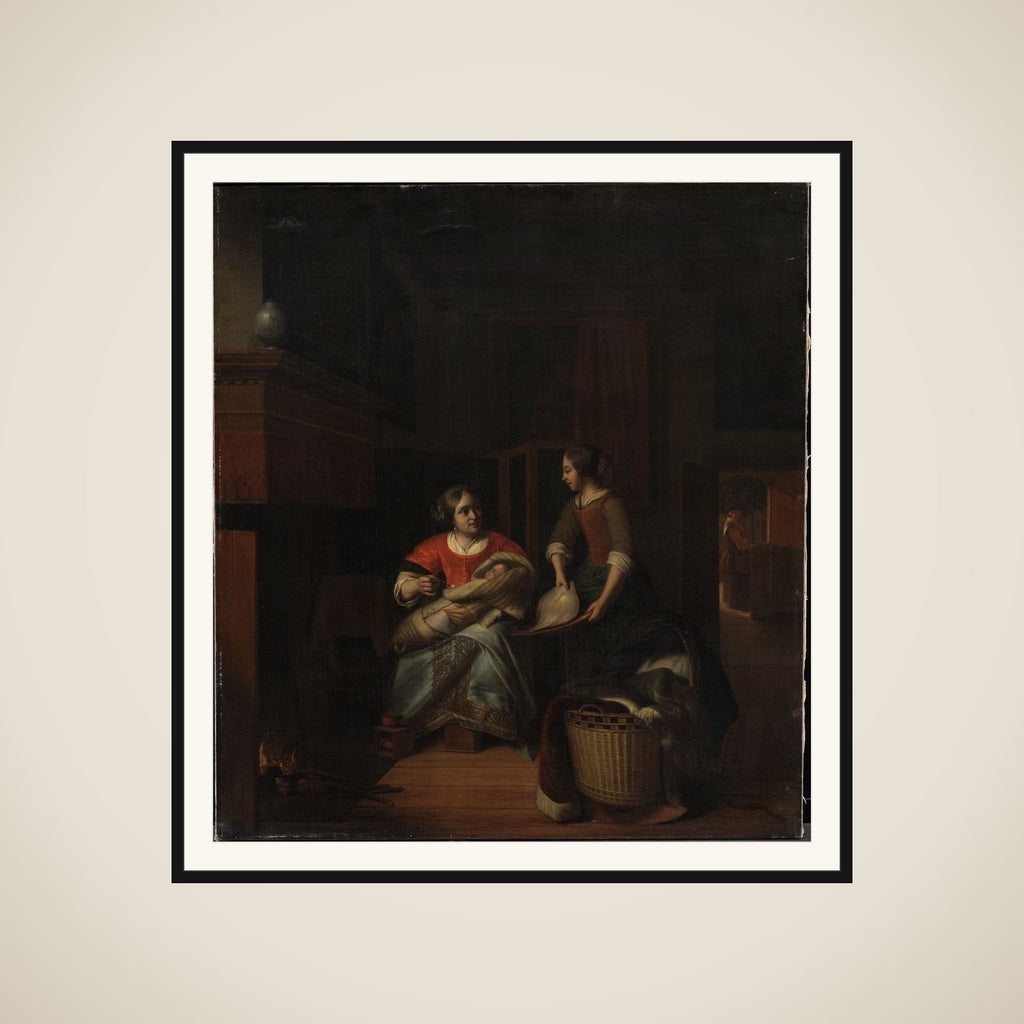 Husmoderen giver pigen besked framed