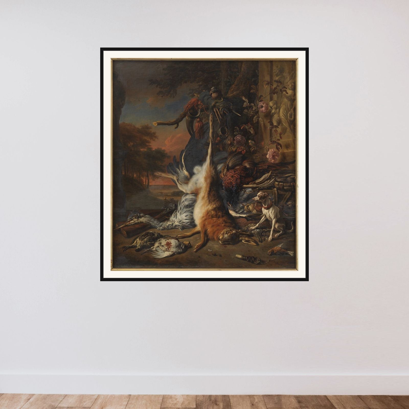 Dødt vildt framed — shown to scale