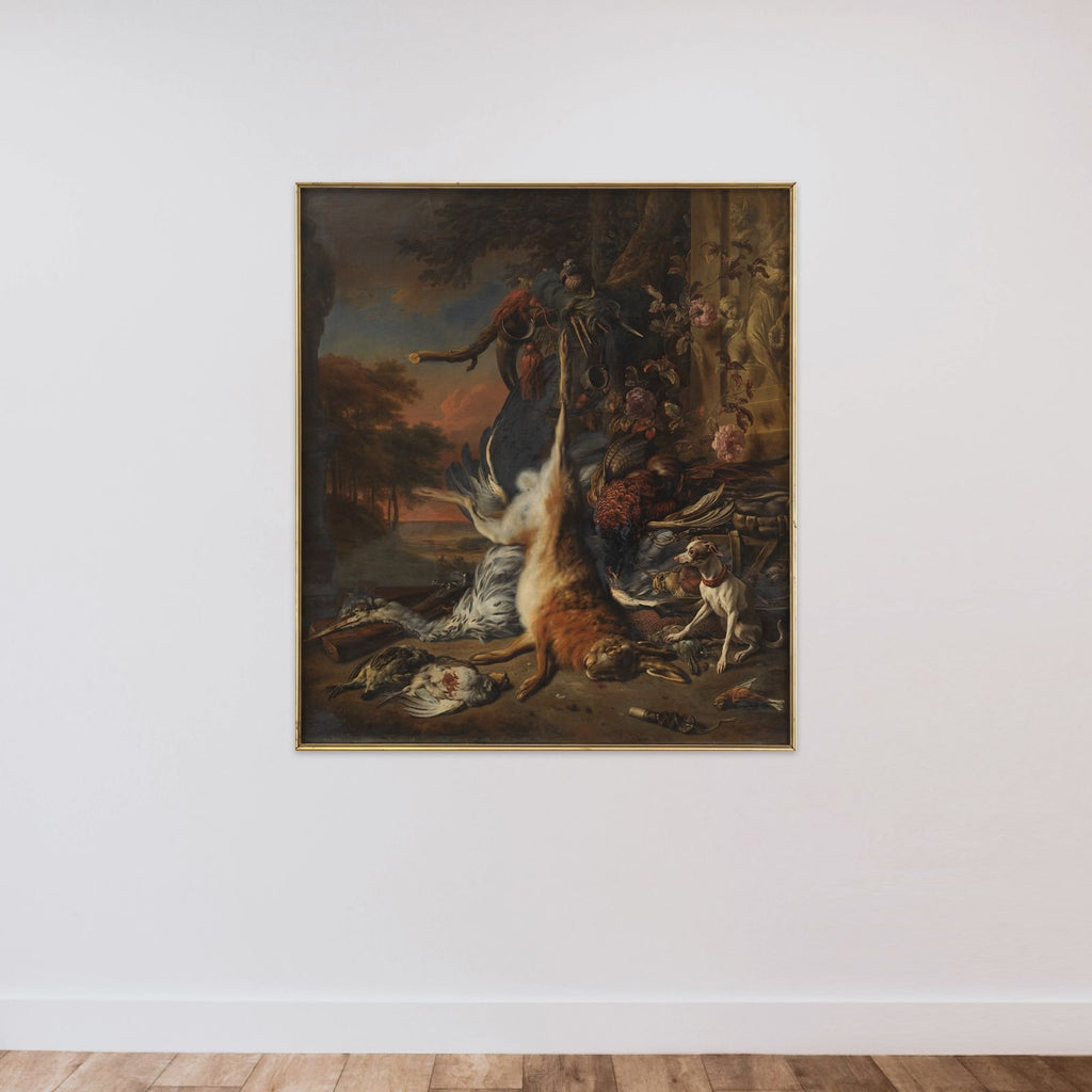 Dødt vildt unframed — shown to scale