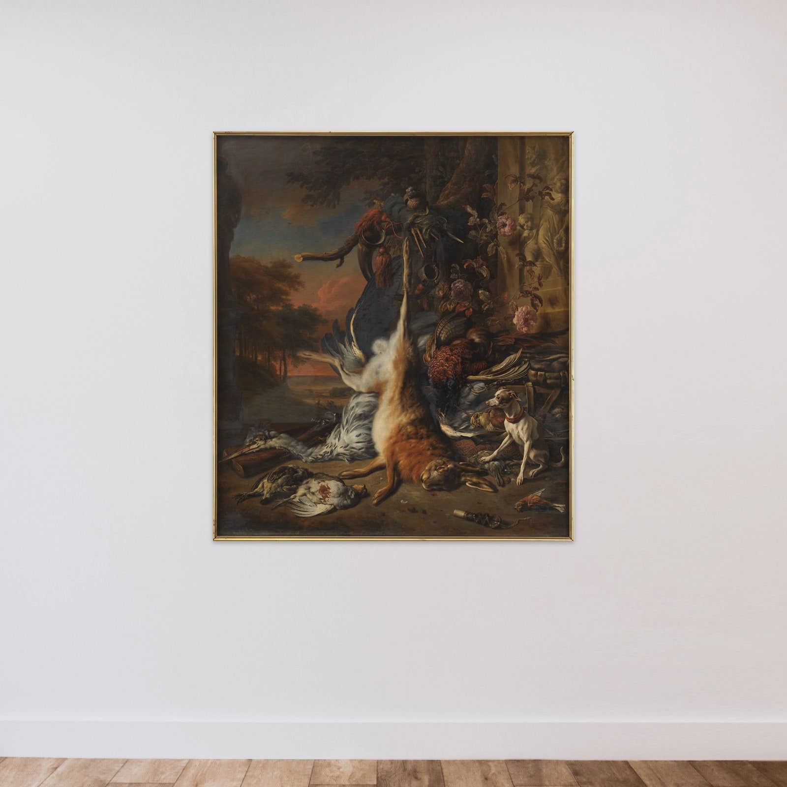 Dødt vildt unframed — shown to scale