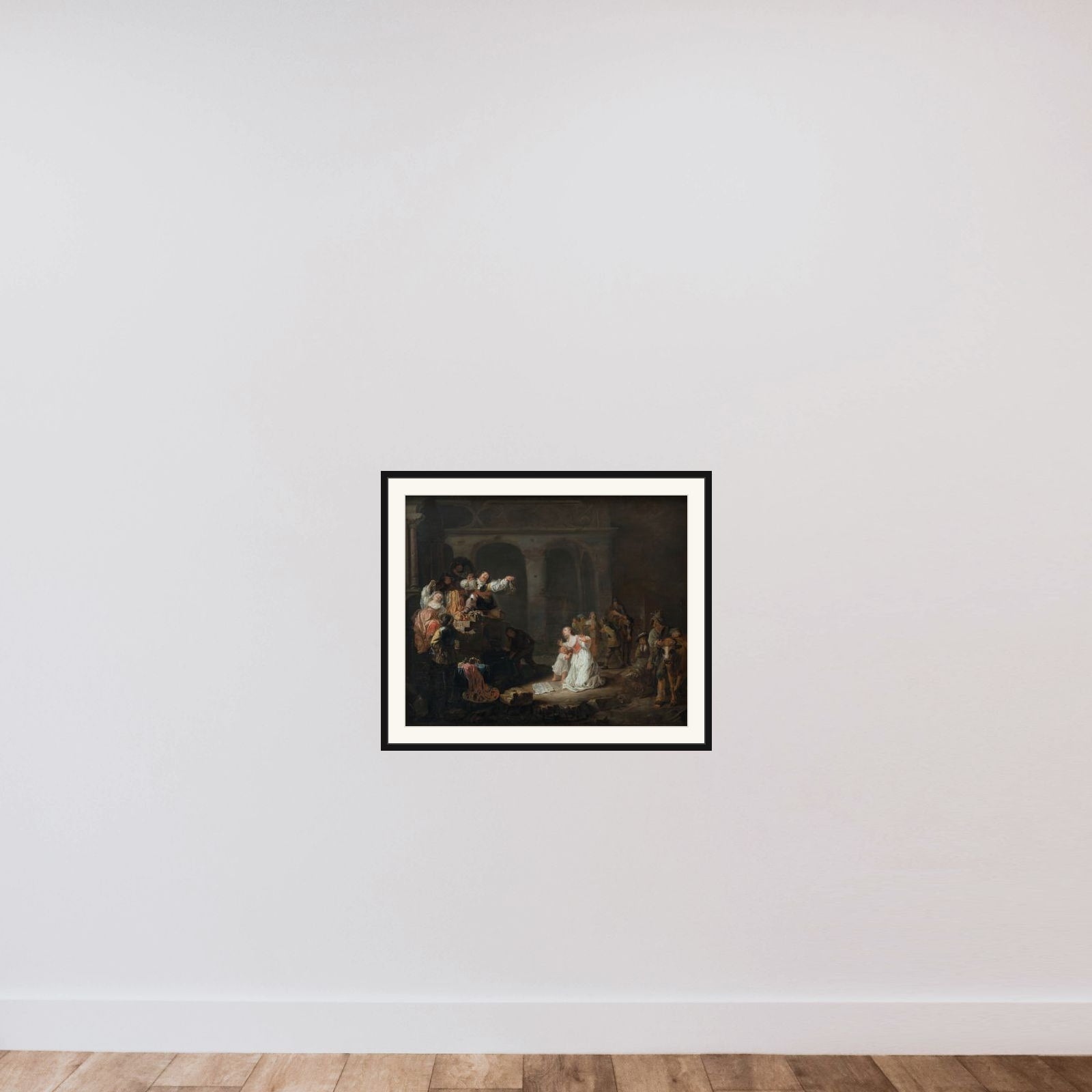 Et herresædes plyndring framed — shown to scale