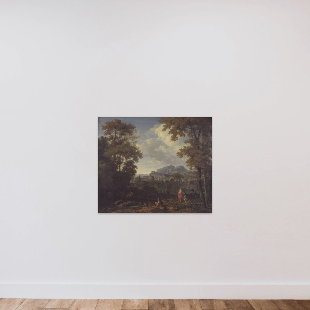 Klassisk landskab med Diana (?) og hendes nymfer unframed — shown to scale