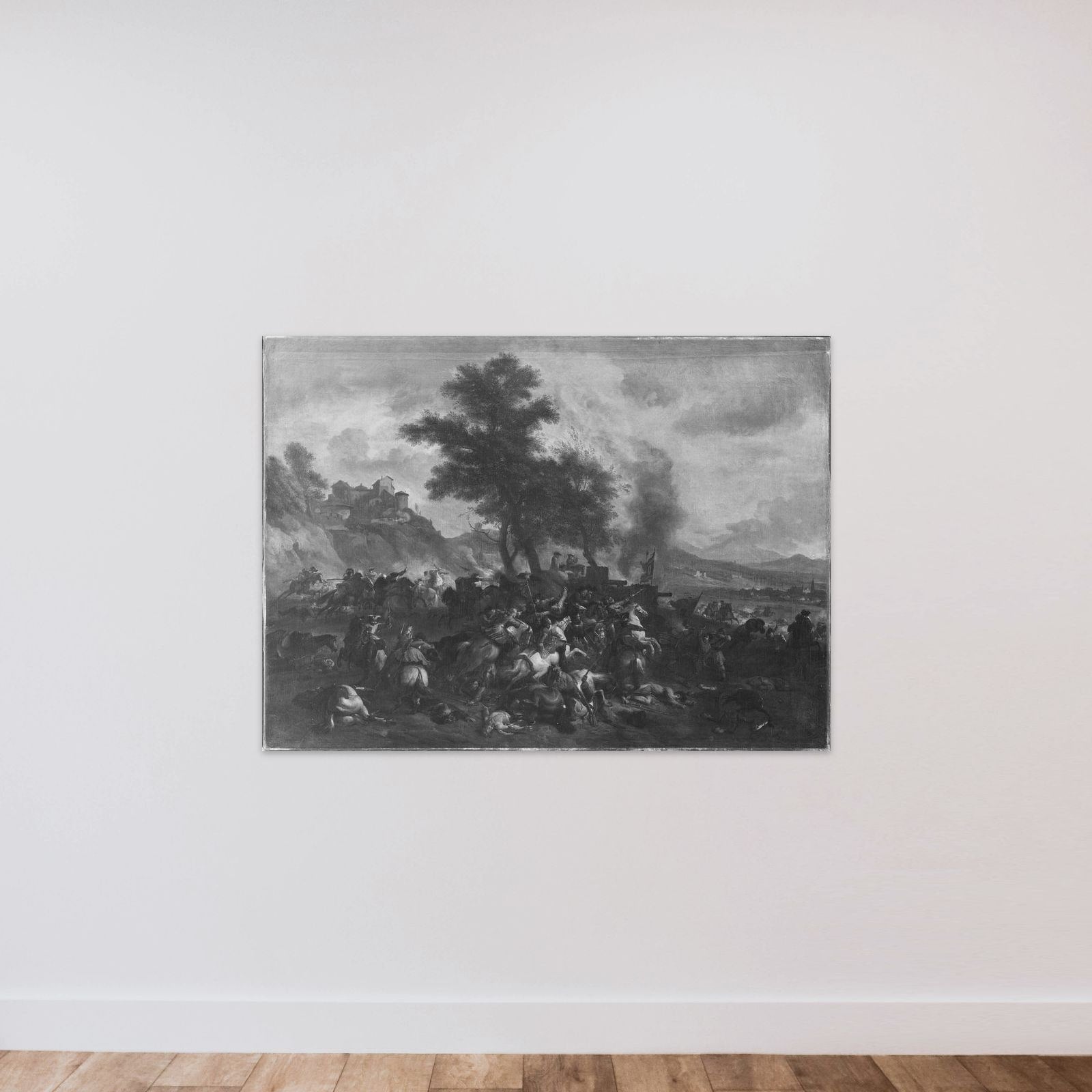 Prins Eugens slag ved Schellenberg unframed — shown to scale