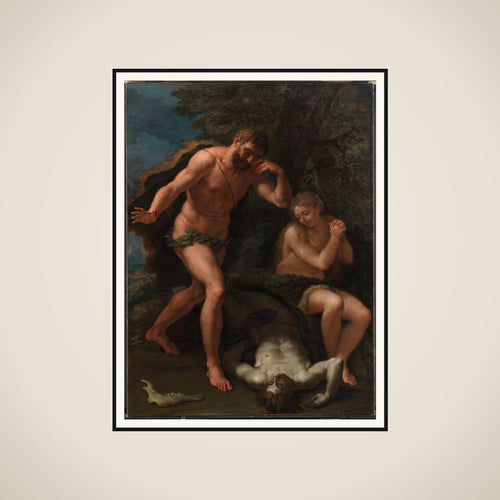 Adam og Eva sørgende over Abels lig framed