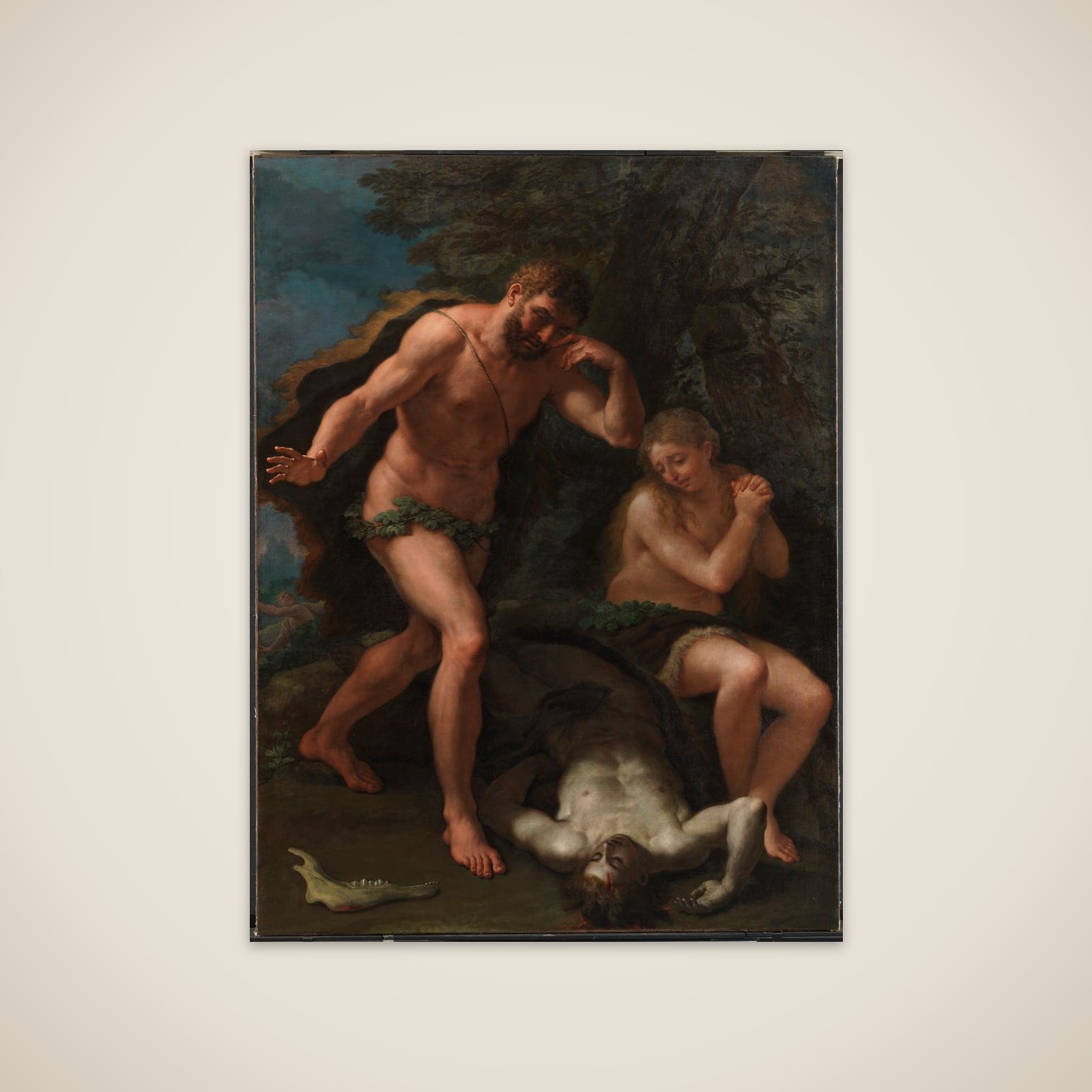 Adam og Eva sørgende over Abels lig unframed print