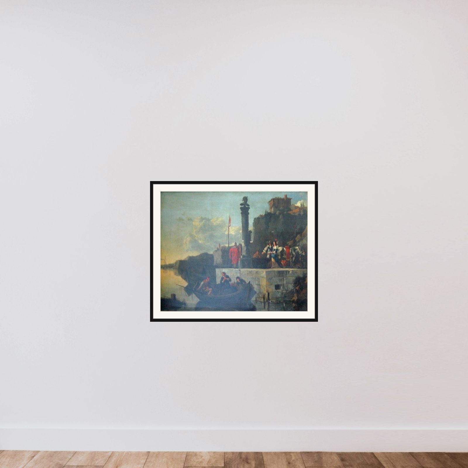 Italiensk søhavn framed — shown to scale