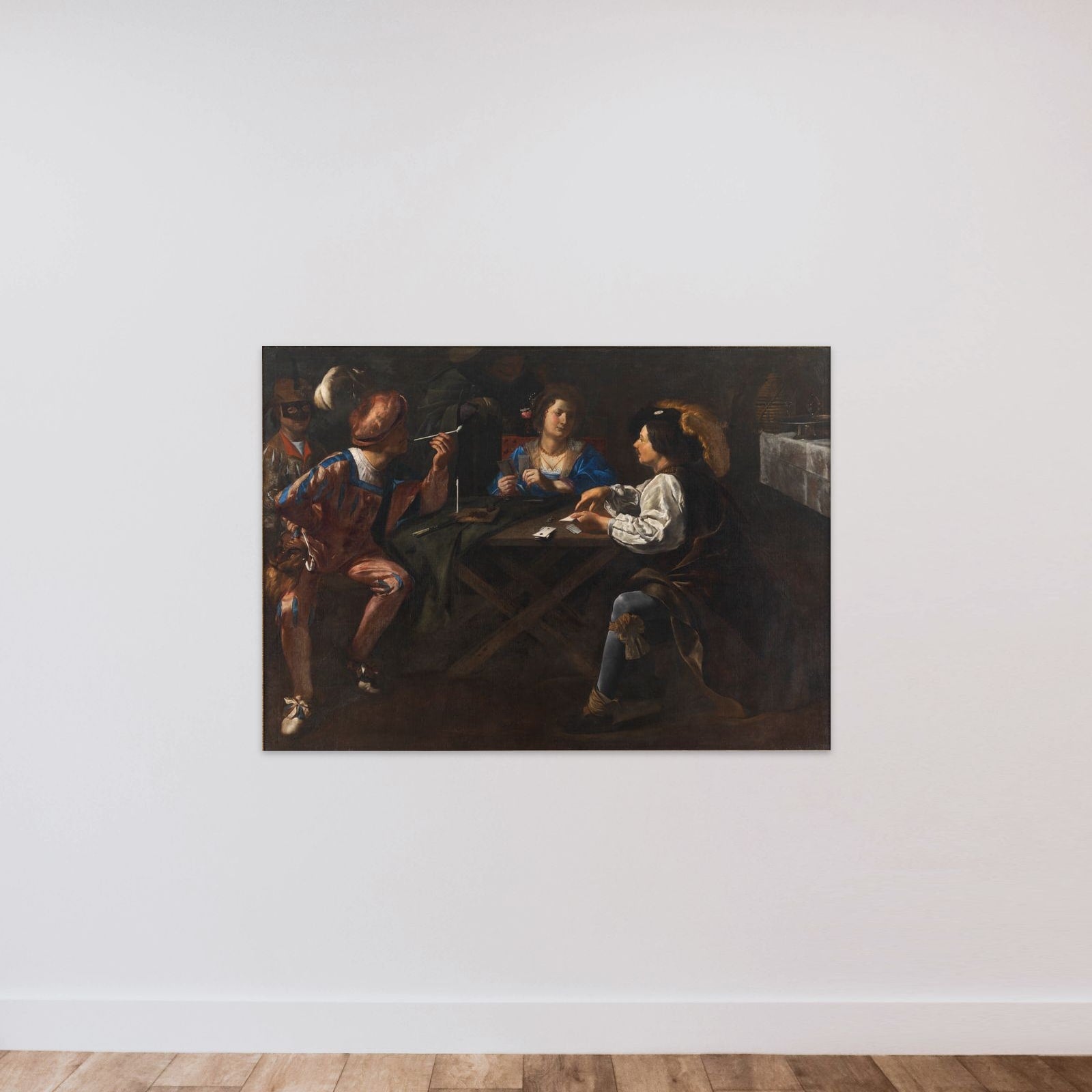 Kortspillere unframed — shown to scale