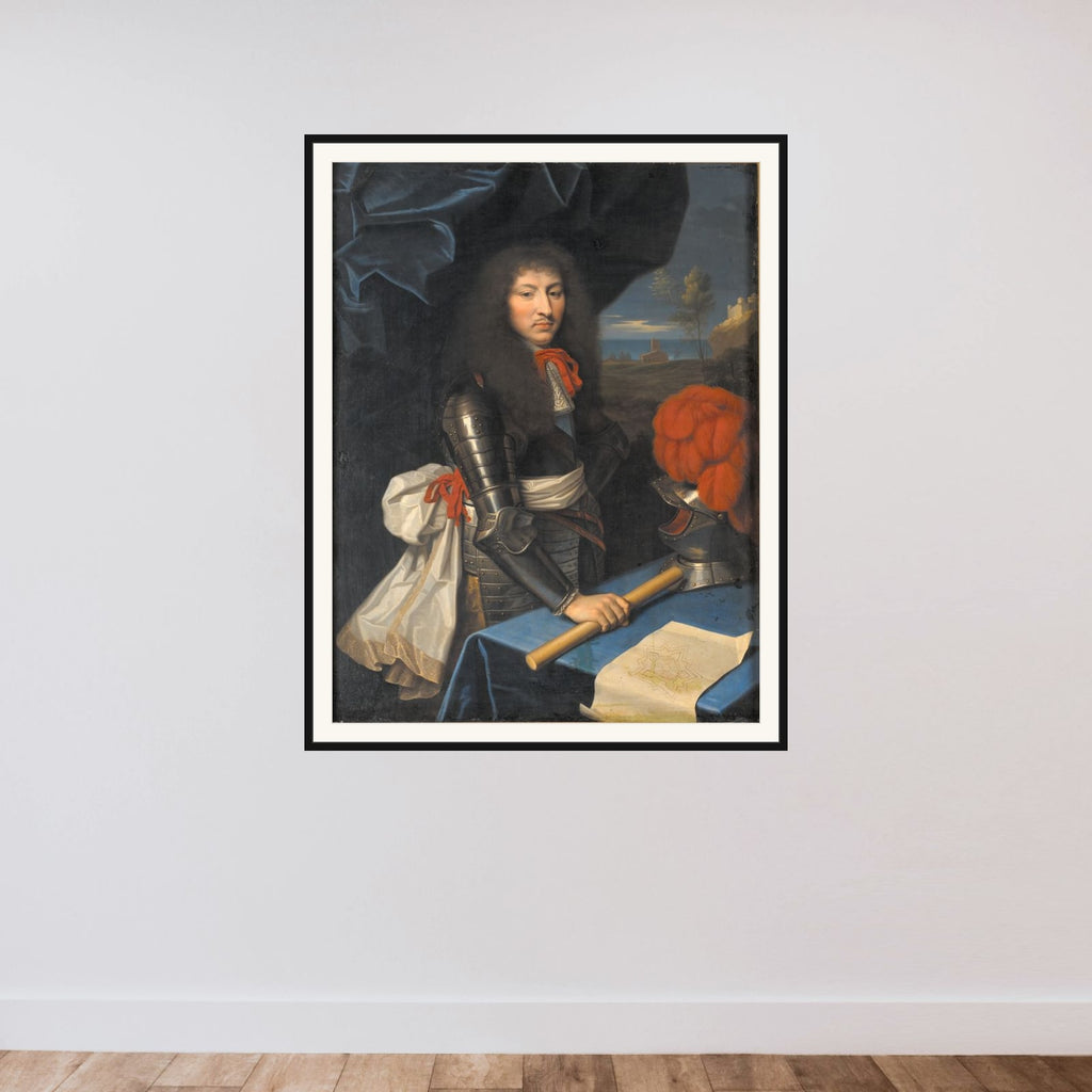 Louis XIV som ung framed — shown to scale