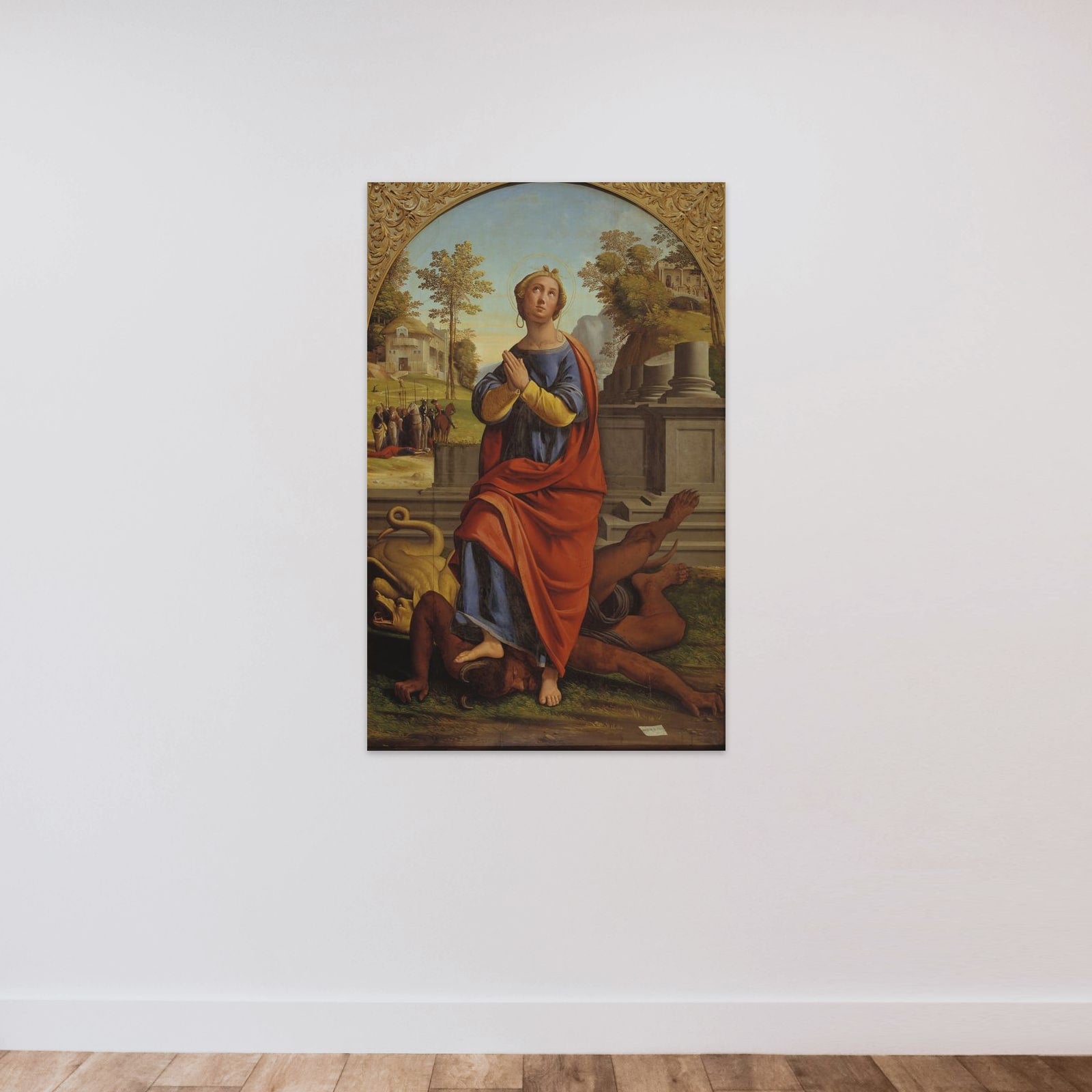 Den hellige Margrethe unframed — shown to scale