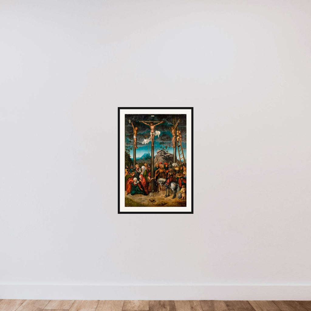 Korsfæstelsen framed — shown to scale