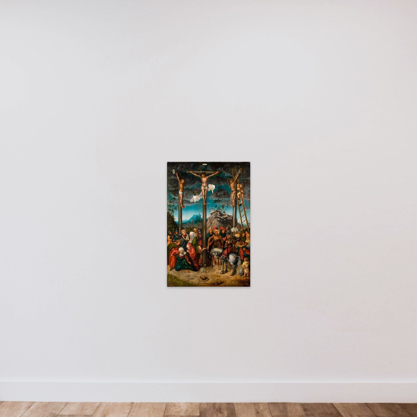 Korsfæstelsen unframed — shown to scale