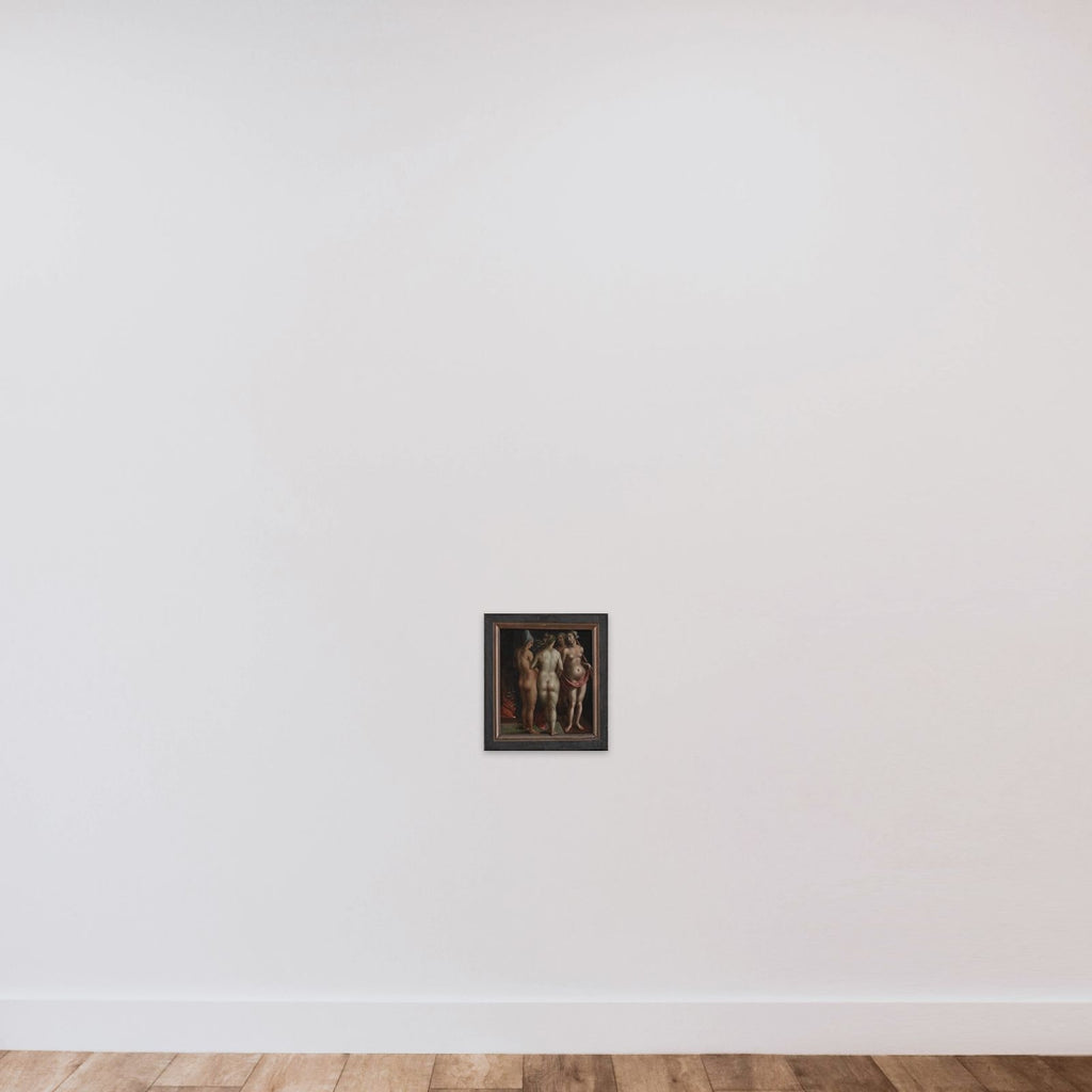 Venus og de tre gratier unframed — shown to scale
