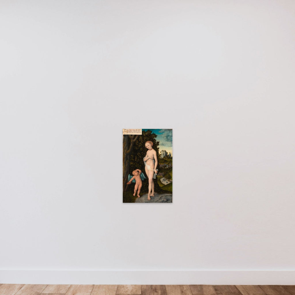 Venus og Cupido som honningtyv unframed — shown to scale
