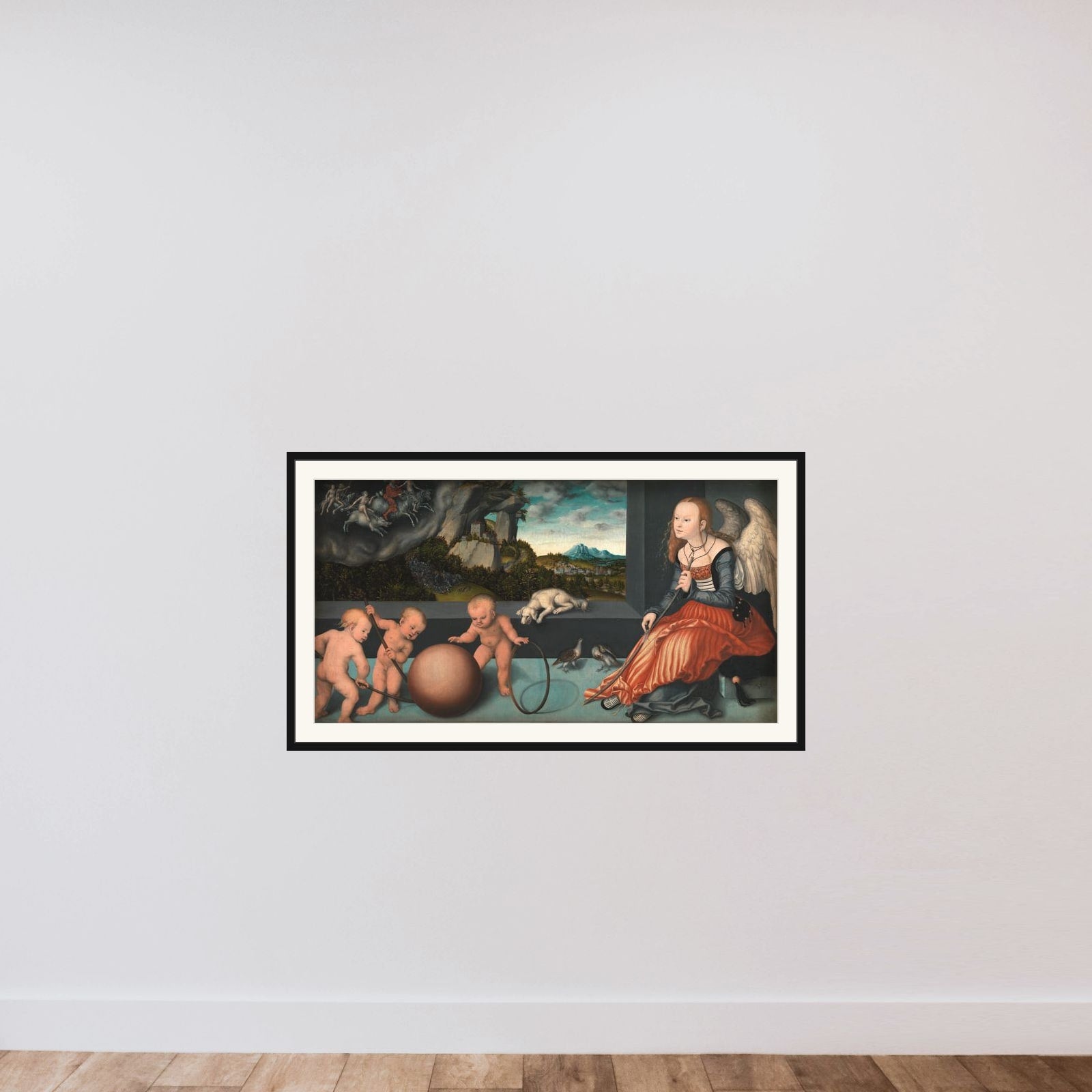 Melankolien framed — shown to scale