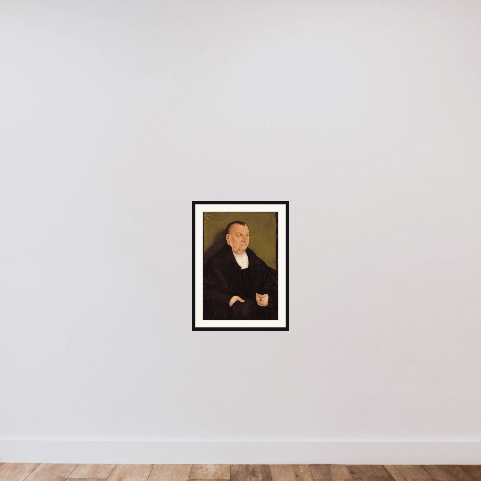 Mandsportræt. Muligvis Erik Eriksen Banner framed — shown to scale
