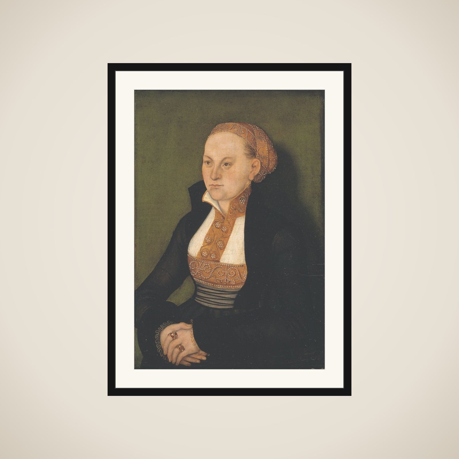 Kvindeportræt. Muligvis Margrete Gyldenstierne. framed