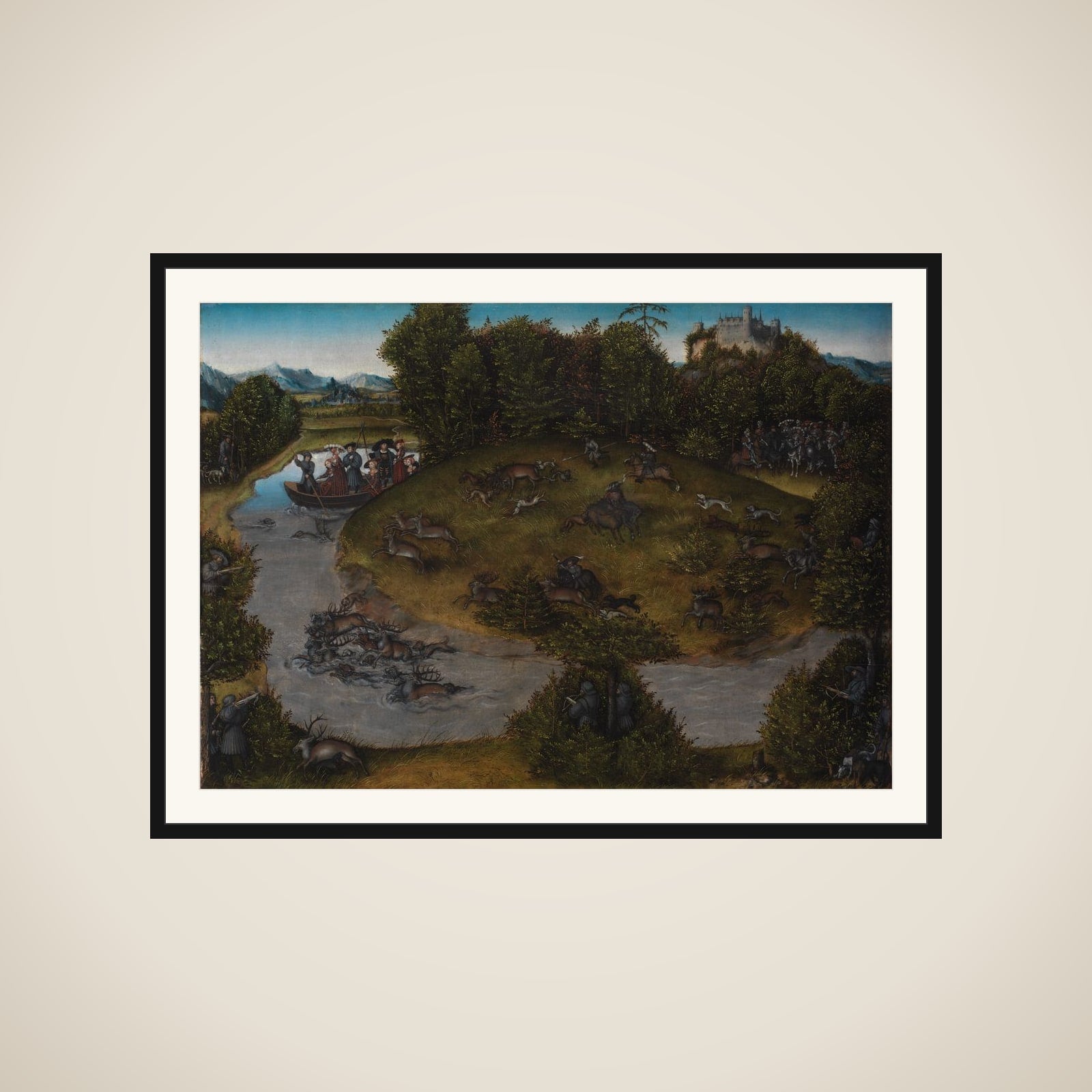 Kurfyrst Frederik den Vise (1463-1525) af Sachsens jagt framed