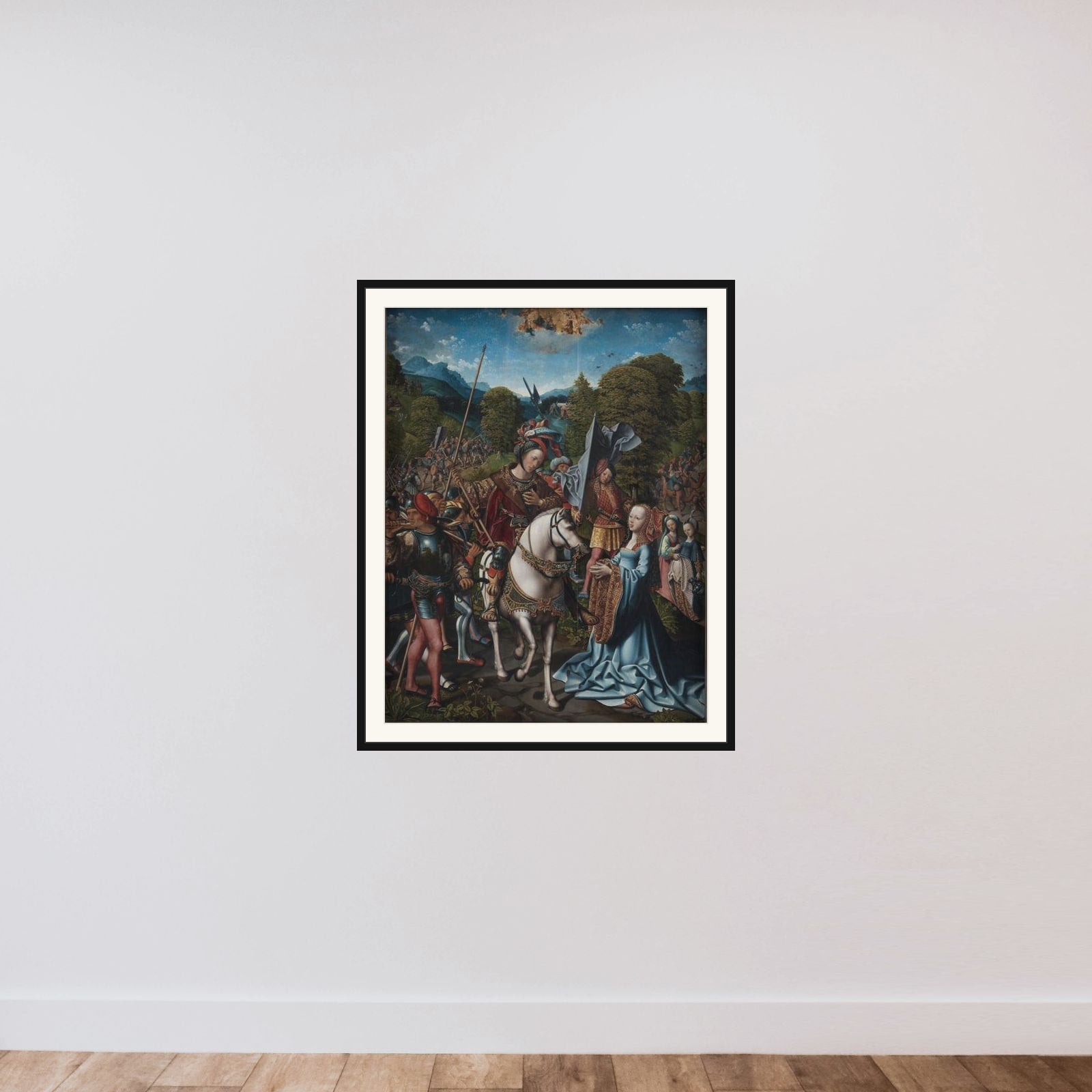 David og Abigael framed — shown to scale