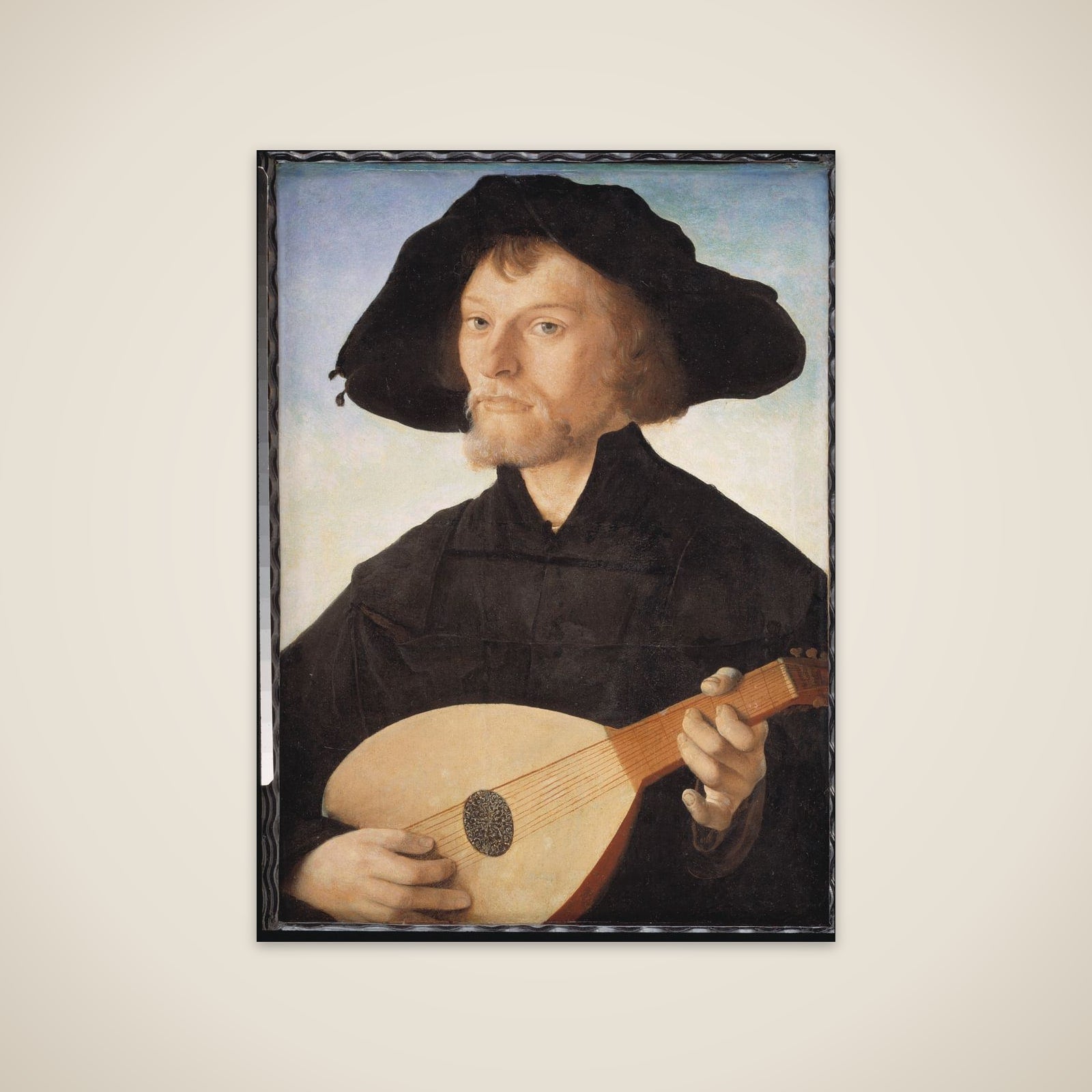 Portræt af en lutspiller unframed print