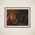 Apostlen Paulus forsvarer sig over for Festus og Agrippa ved rettergangen i Kæsarea framed