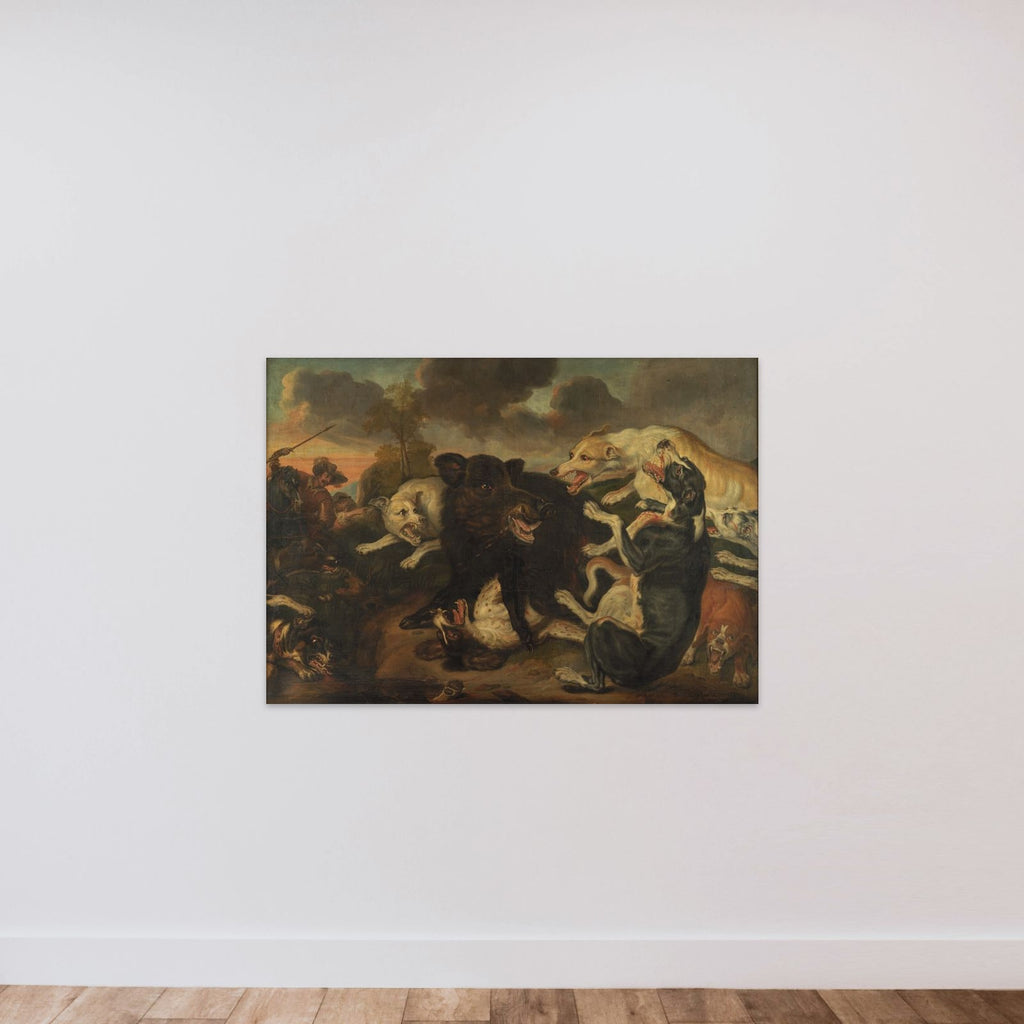 En vildsvinejagt unframed — shown to scale