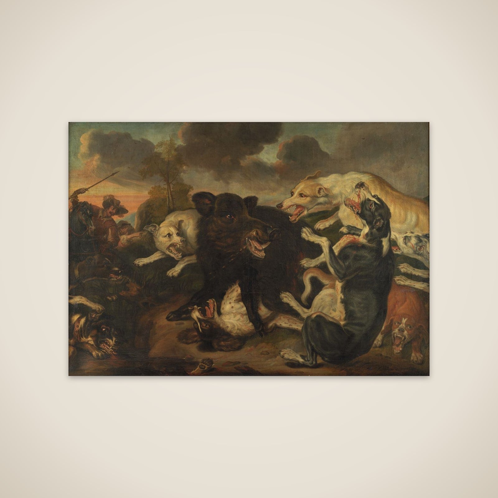 En vildsvinejagt unframed print