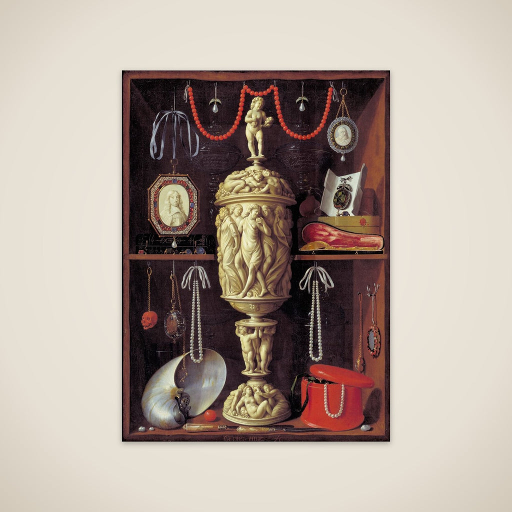 Kunstkammerskab med elfenbenspokal unframed print