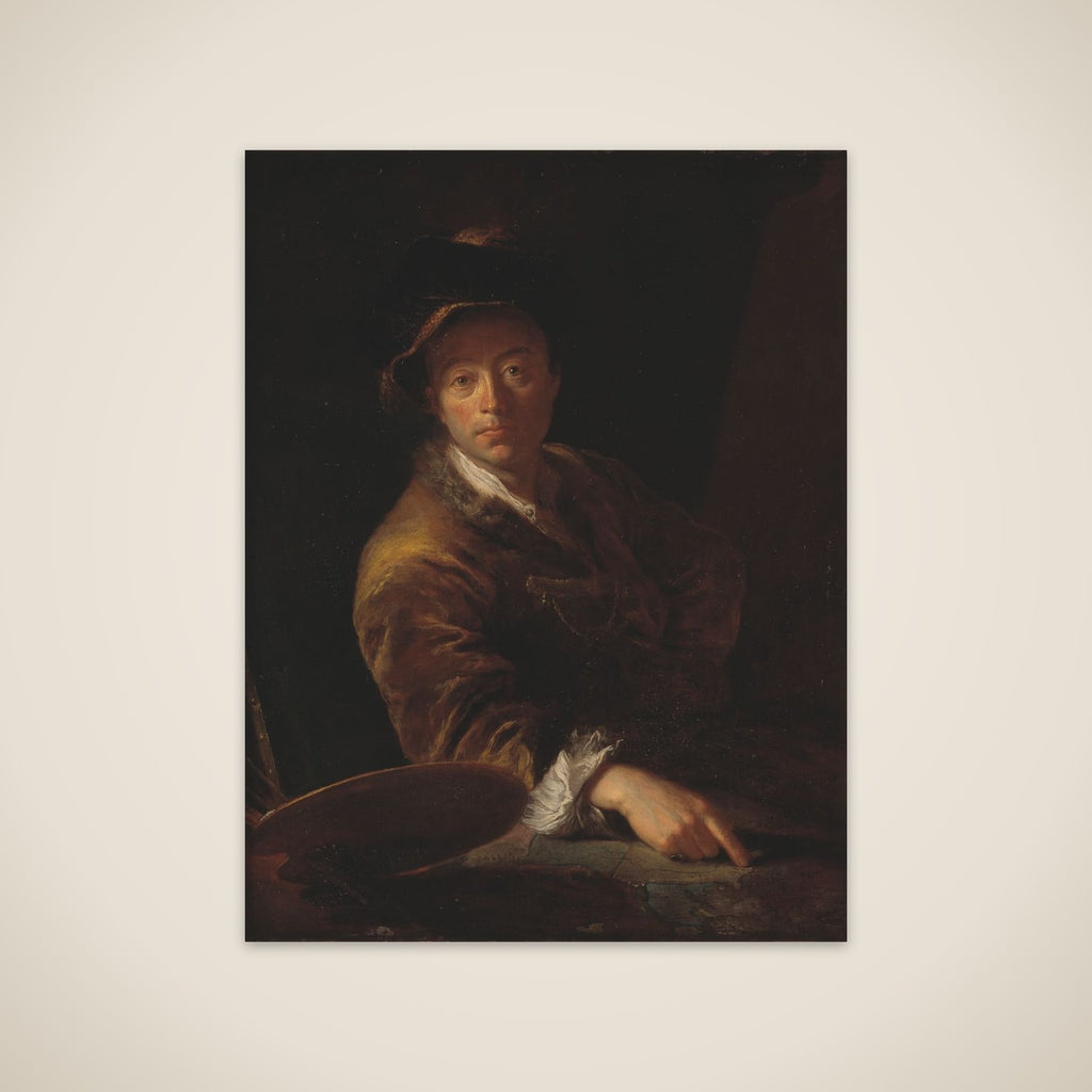 Portræt af en maler (formodentlig C. L. Agricola, 1667-1719) unframed print