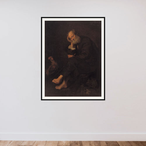 Den angrende Peter framed — shown to scale